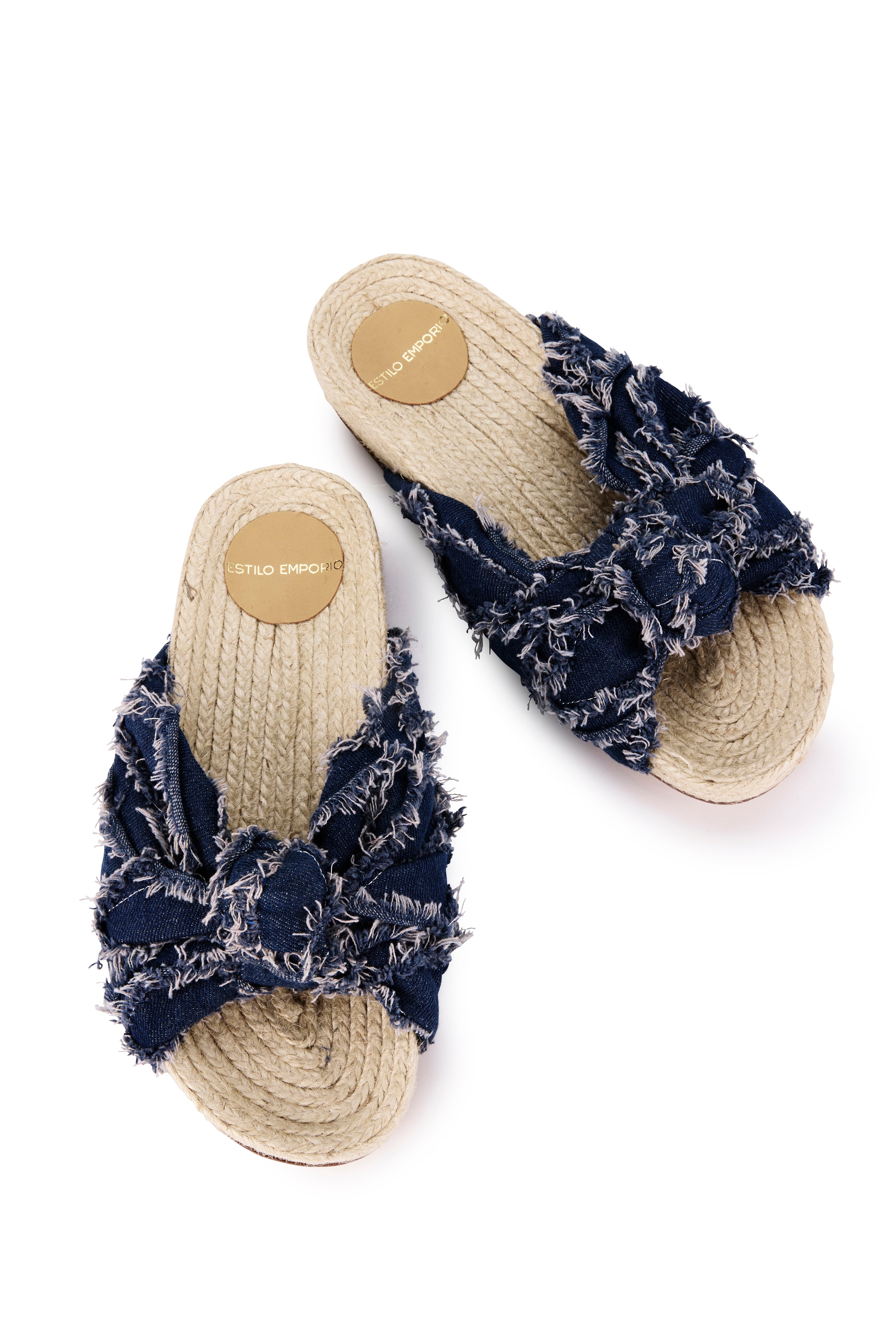 Circe Knotted Slide - Denim