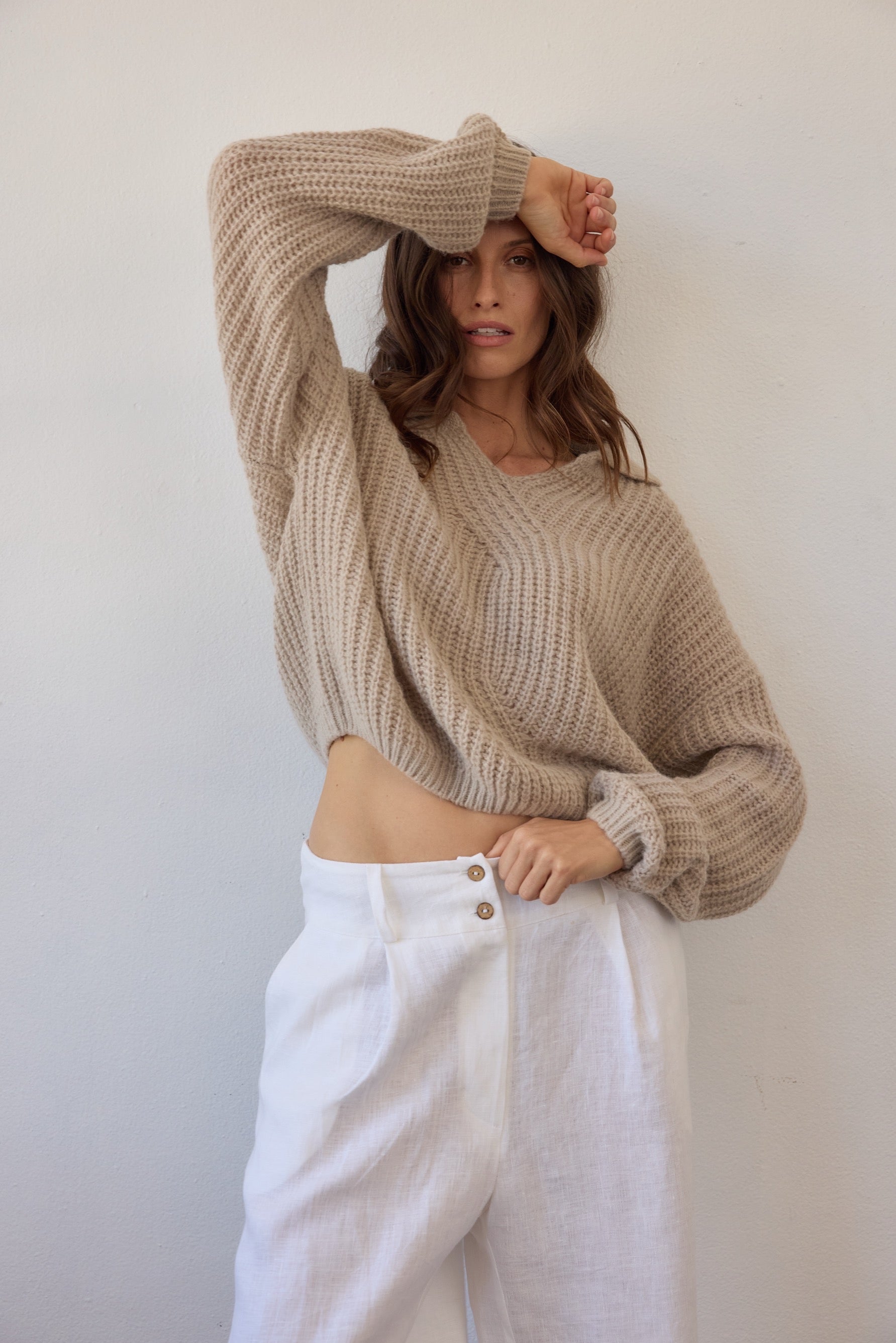 Clover Cable Sweater - Oatmeal