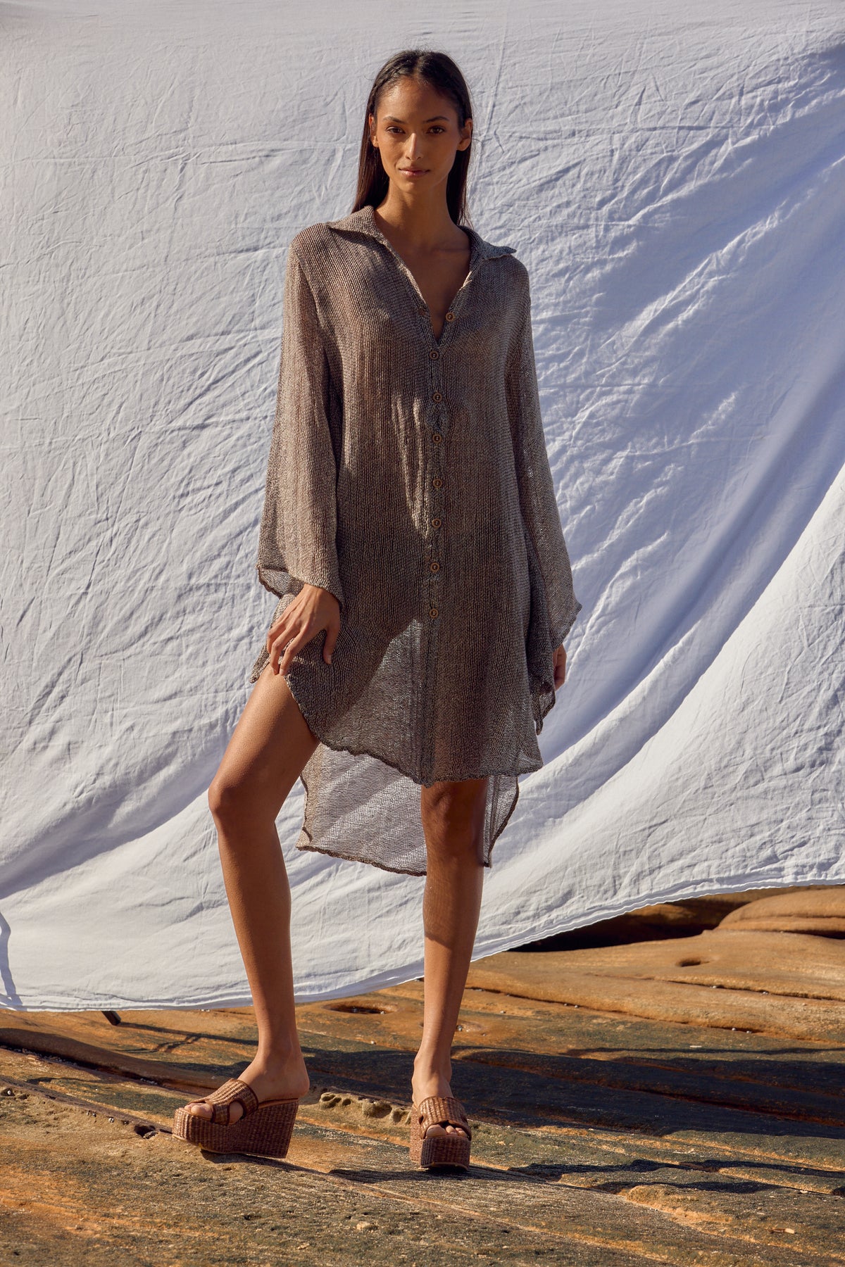 Cono Dress - Rete Chocolate