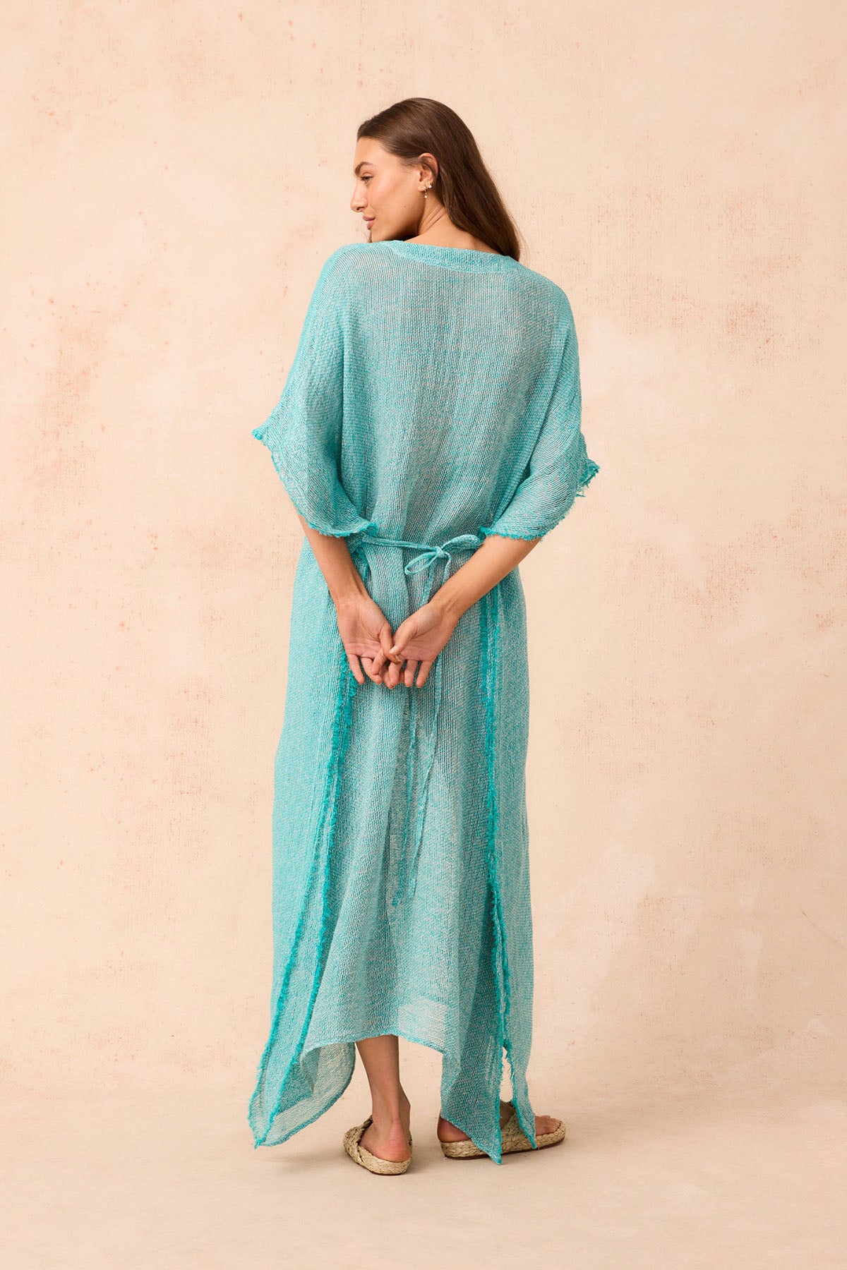 Corfu Kaftan Dress- Rete Turquoise