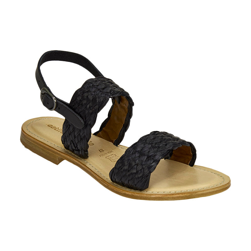 Black best sale raffia sandals