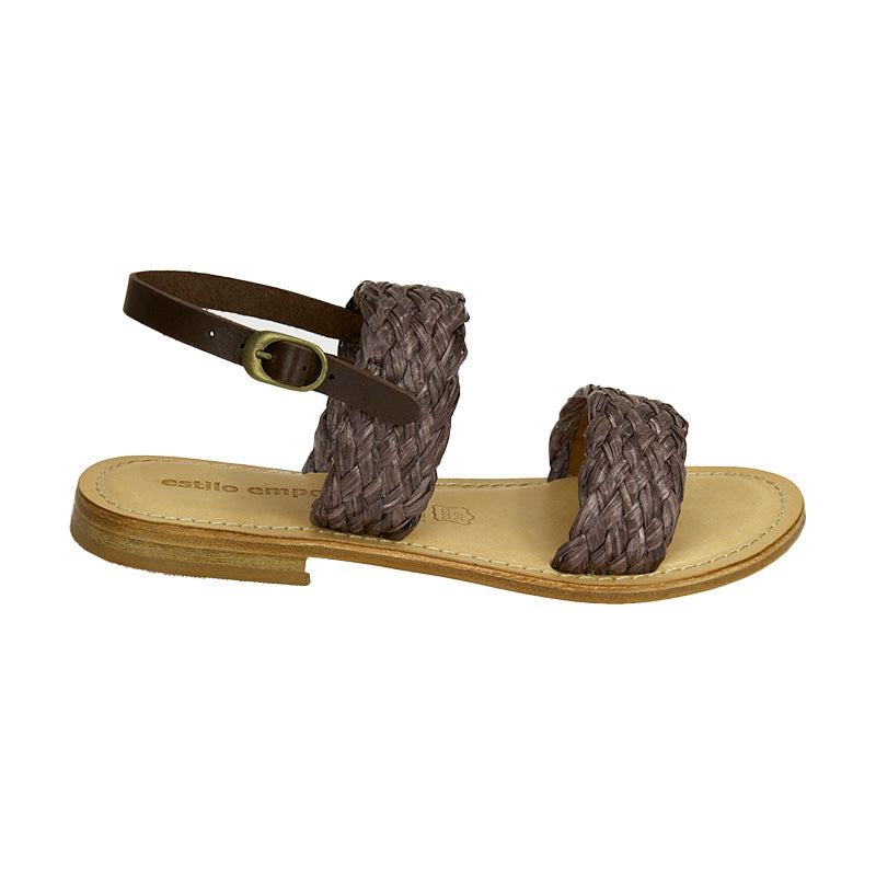 Duo Raffia Sandal - Cocoa - Sample Size 37