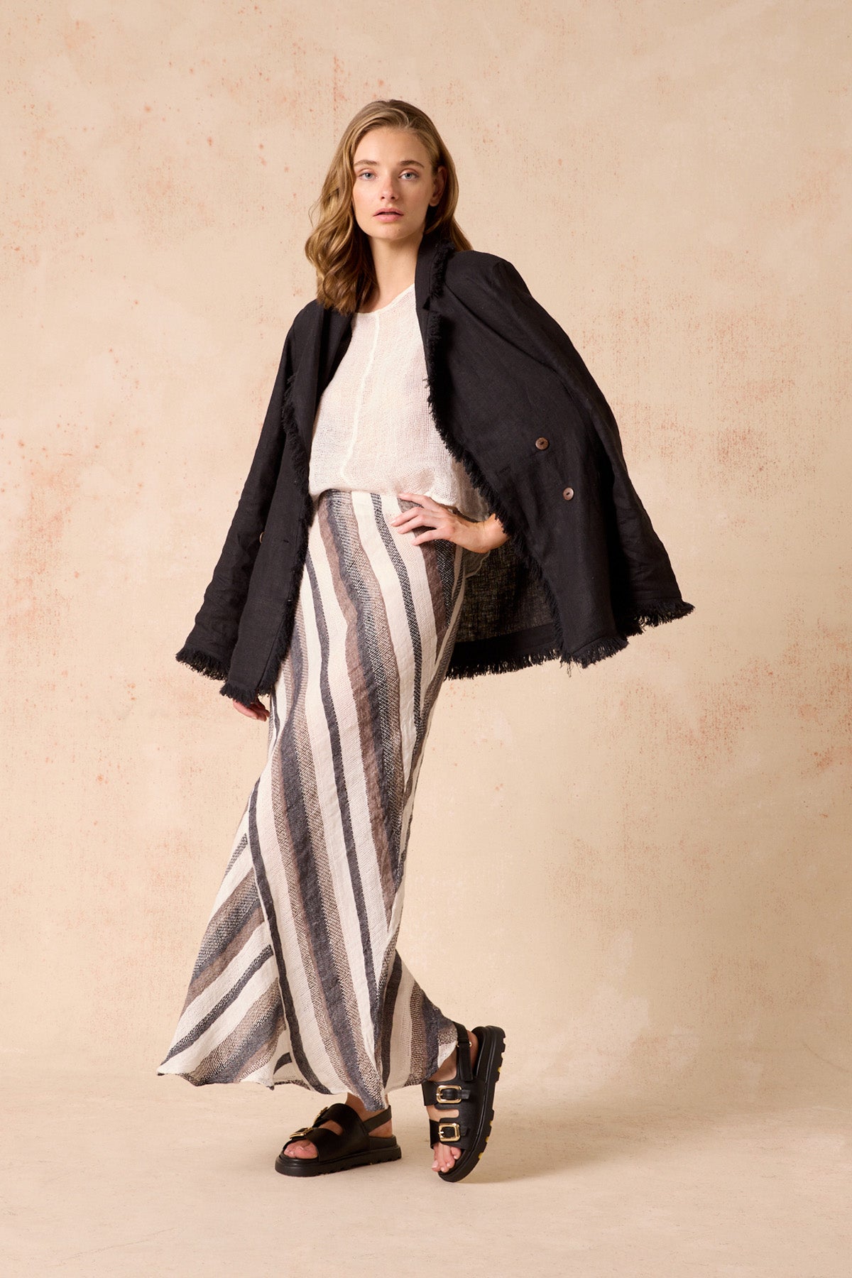 Element Skirt - Dark Chocolate Stripe
