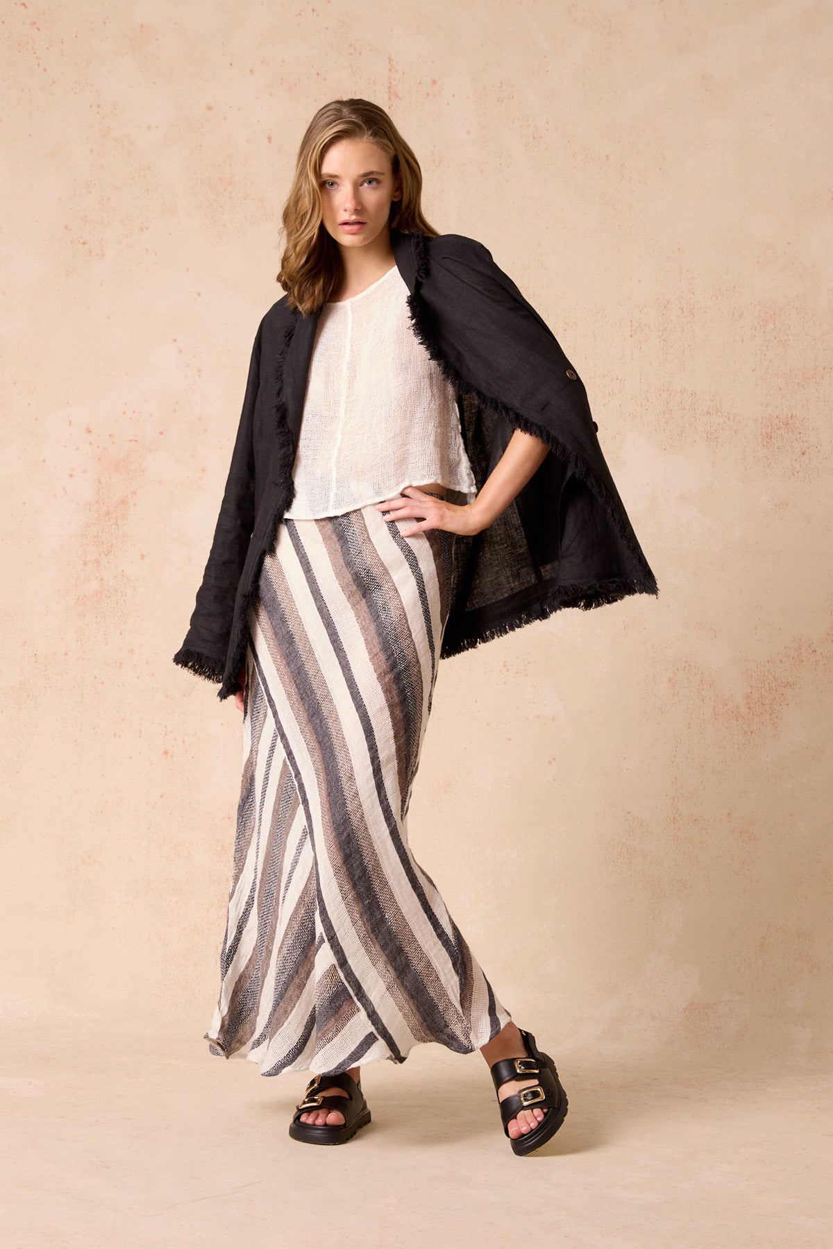 Element Skirt - Dark Chocolate Stripe