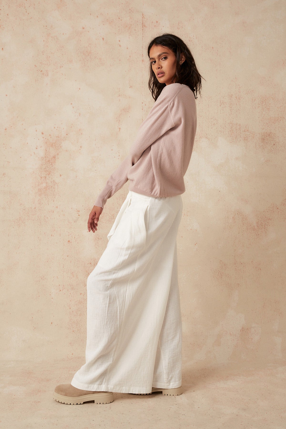 Colette Cashmere Sweater - Dusty Pink - Sample