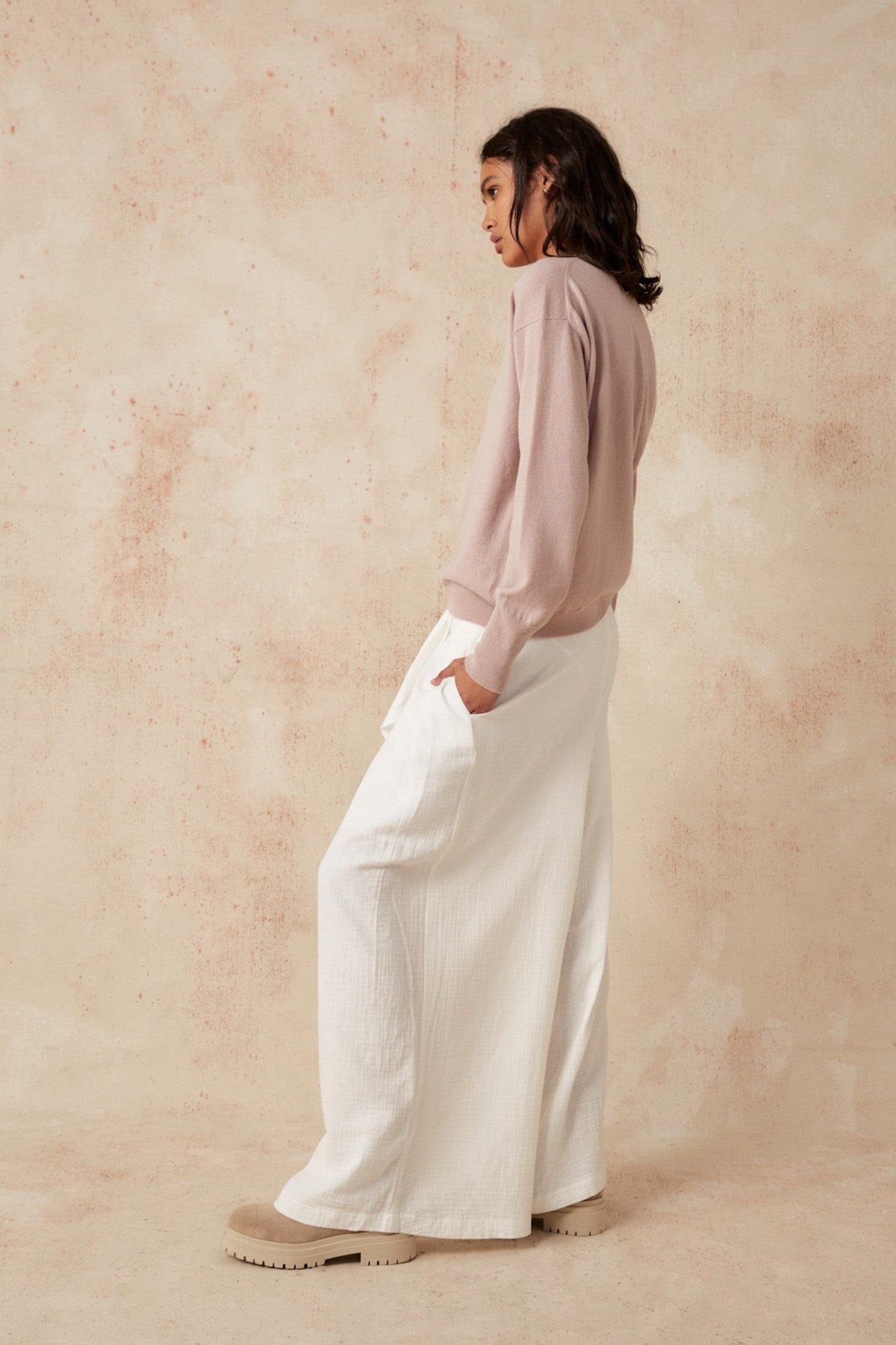 Colette Cashmere Sweater - Dusty Pink - Sample