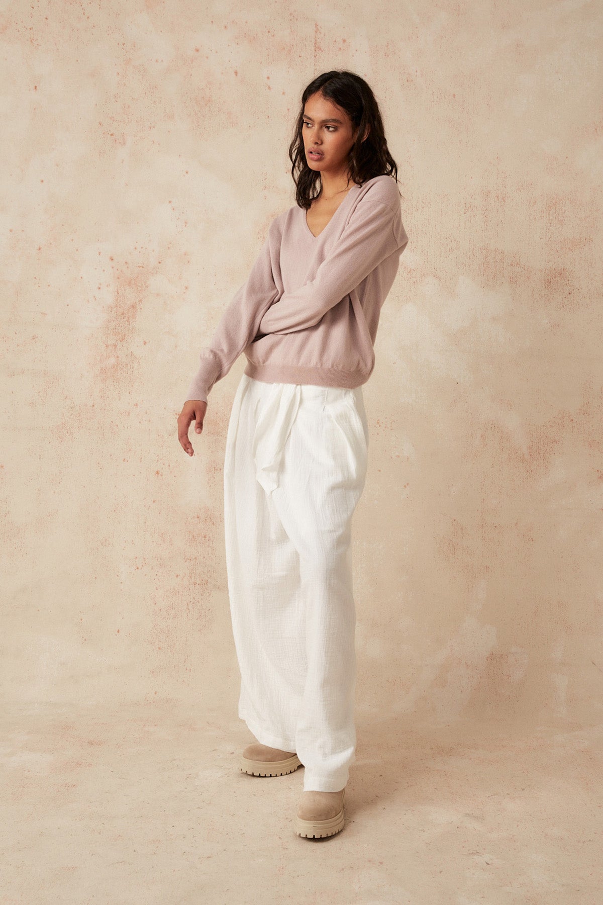 Colette Cashmere Sweater - Dusty Pink - Sample
