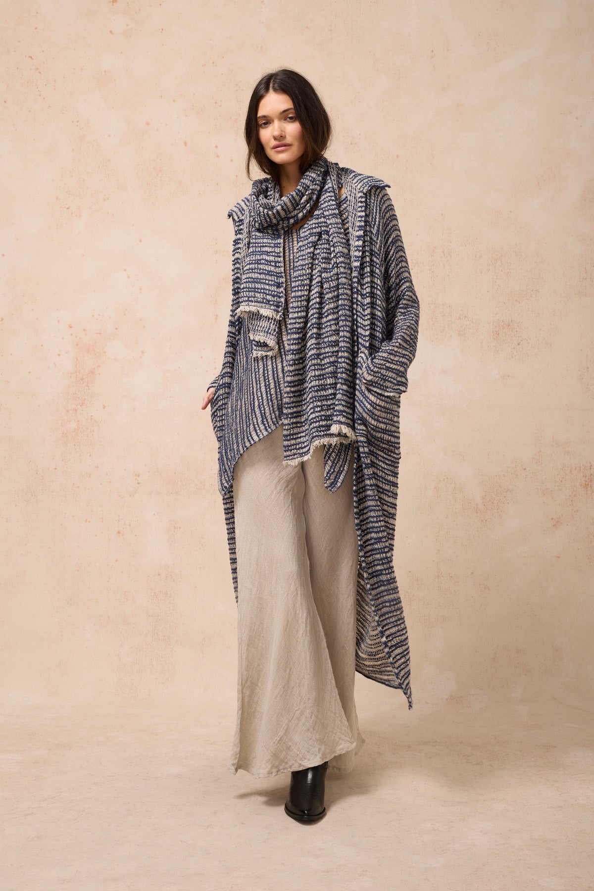 Raglan Duster Coat - Cestino Blue Notte