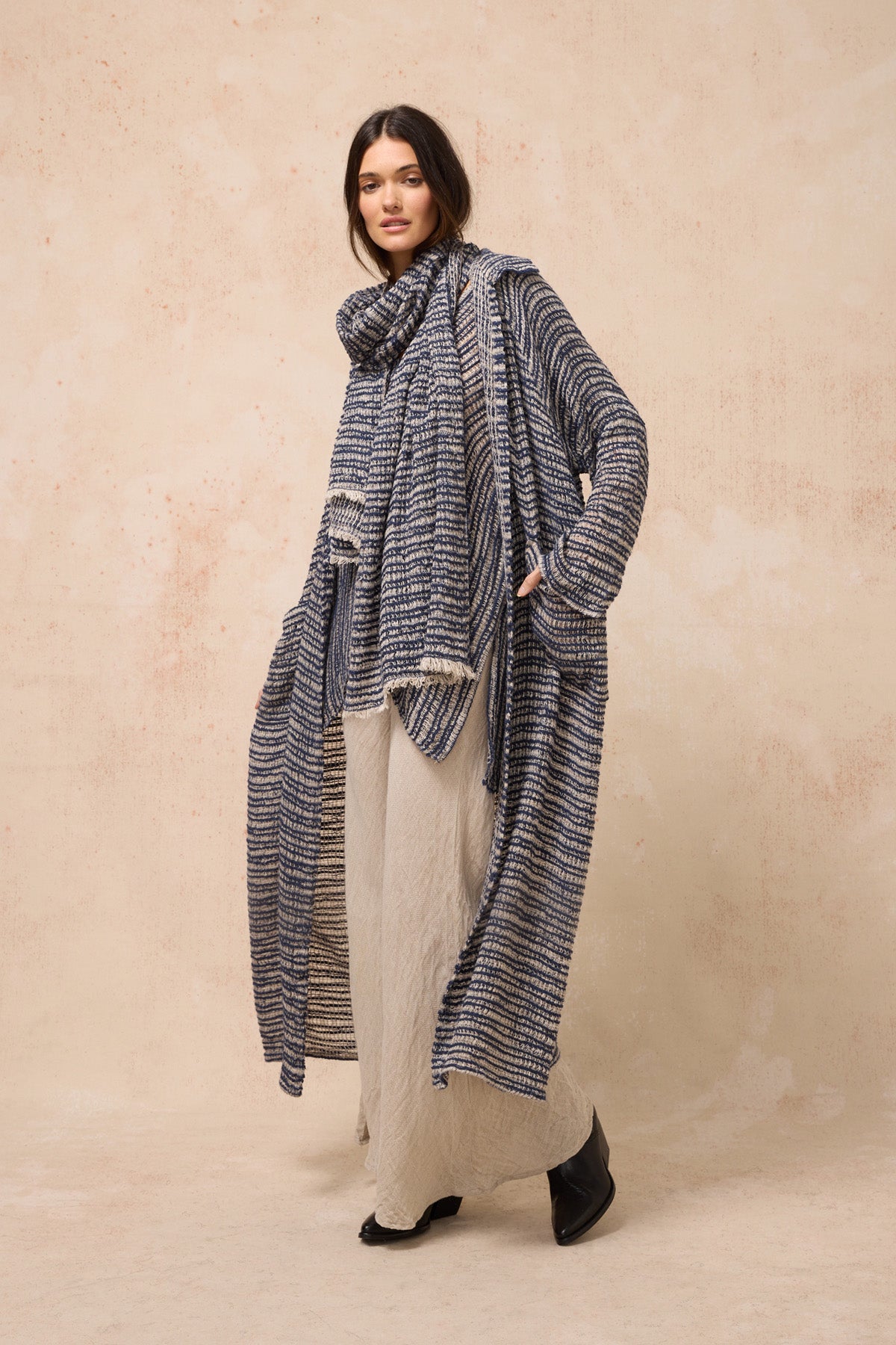 Raglan Duster Coat - Cestino Blue Notte