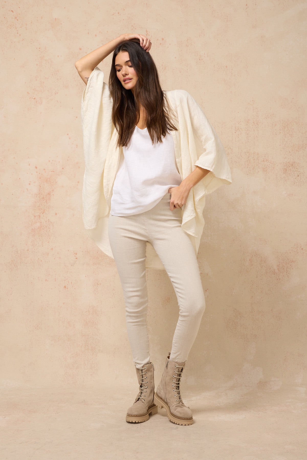 Linen Stretch Pant - Natural