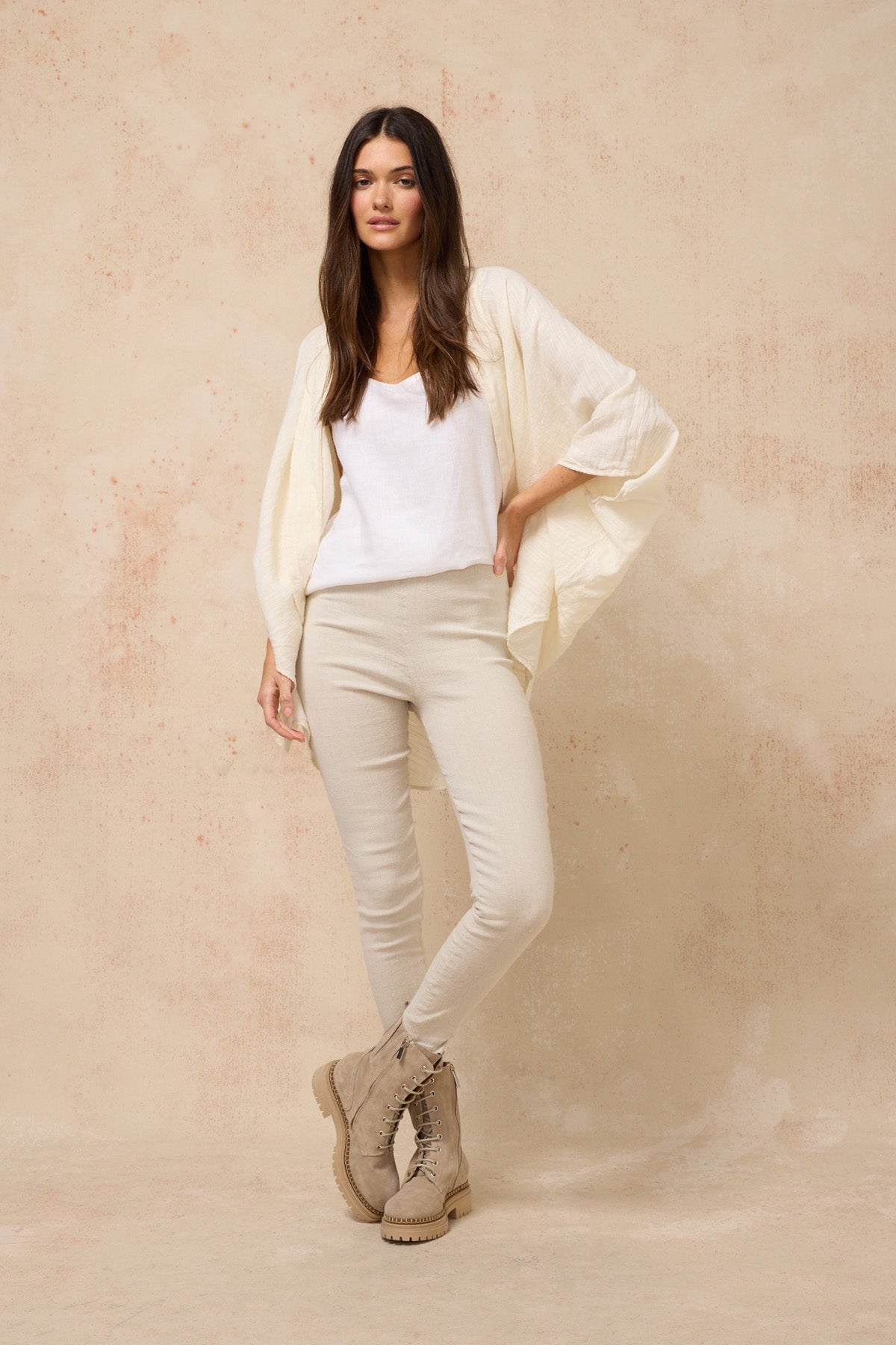 Linen Stretch Pant - Natural