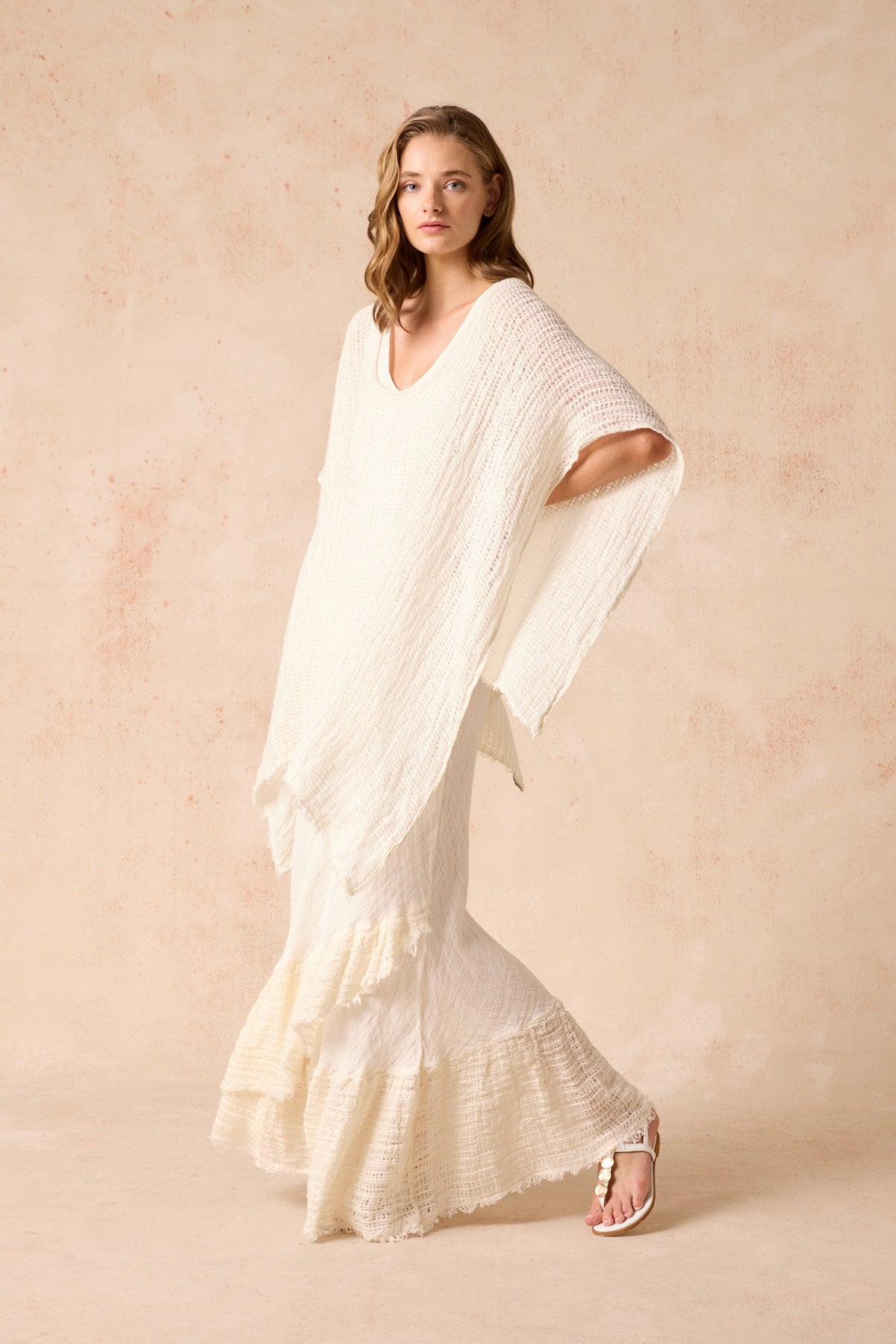 Multi Wear Poncho - Giorno Panna