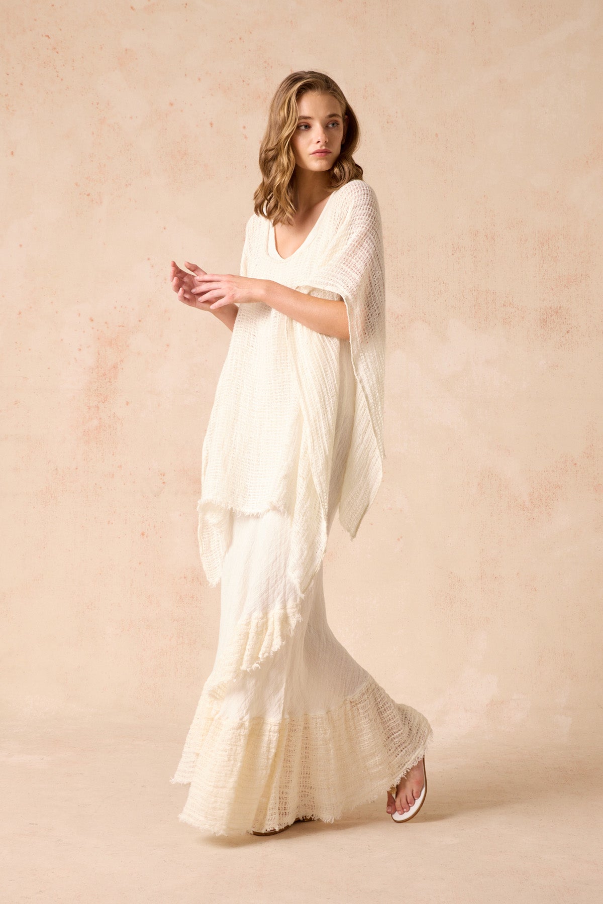 Multi Wear Poncho - Giorno Panna