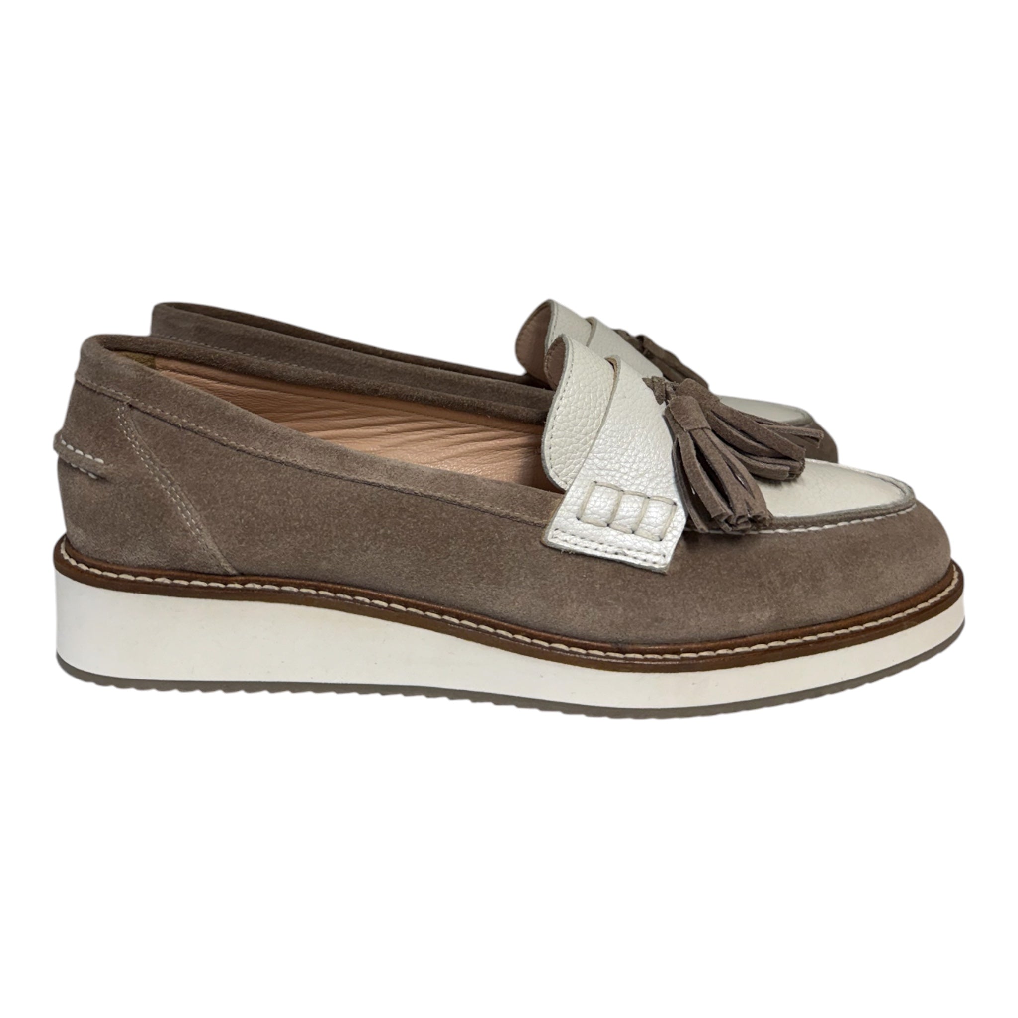 Duplo Loafer - Taupe and White