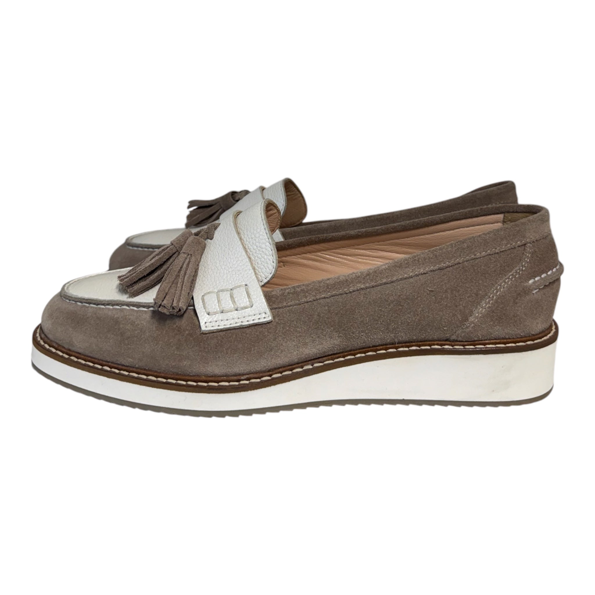 Duplo Loafer - Taupe and White