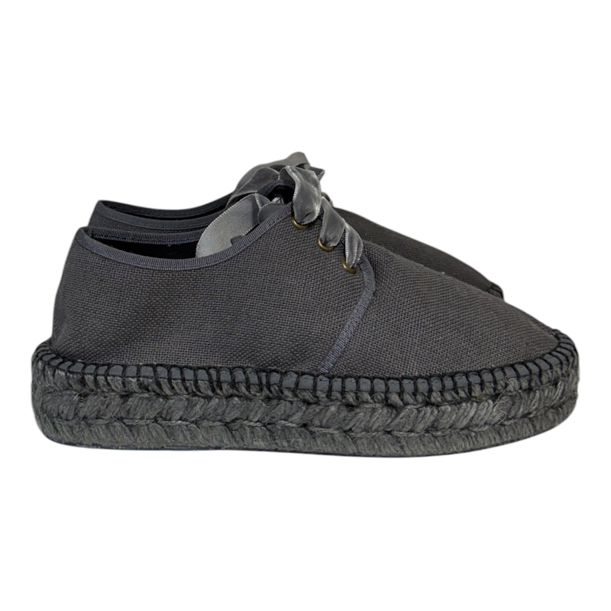 Linen Espadrille Sneaker - Charcoal
