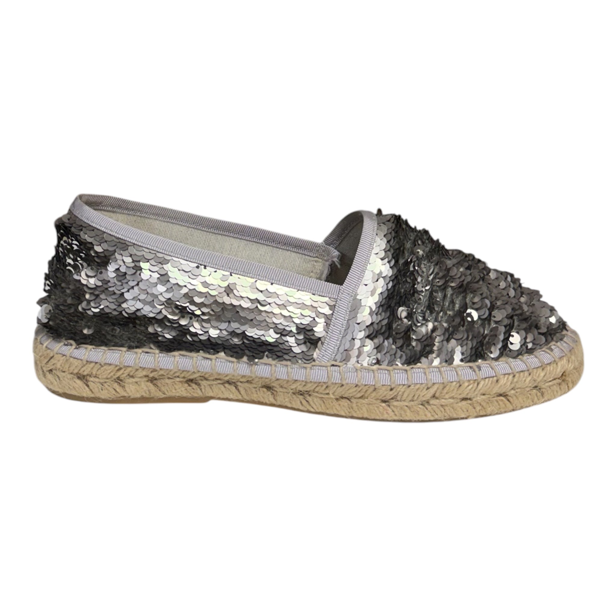 Sequin Espadrille Loafer - Silver
