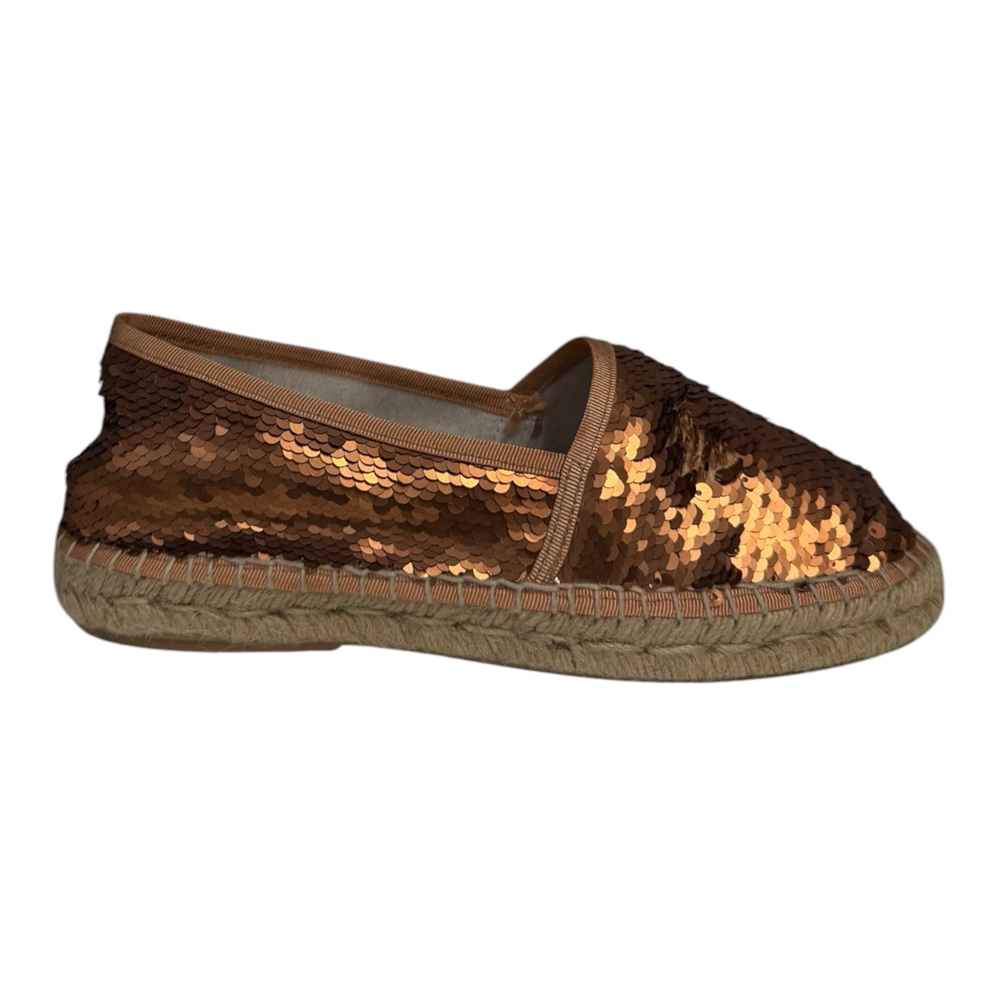 Sequin Espadrille Loafer - Rust
