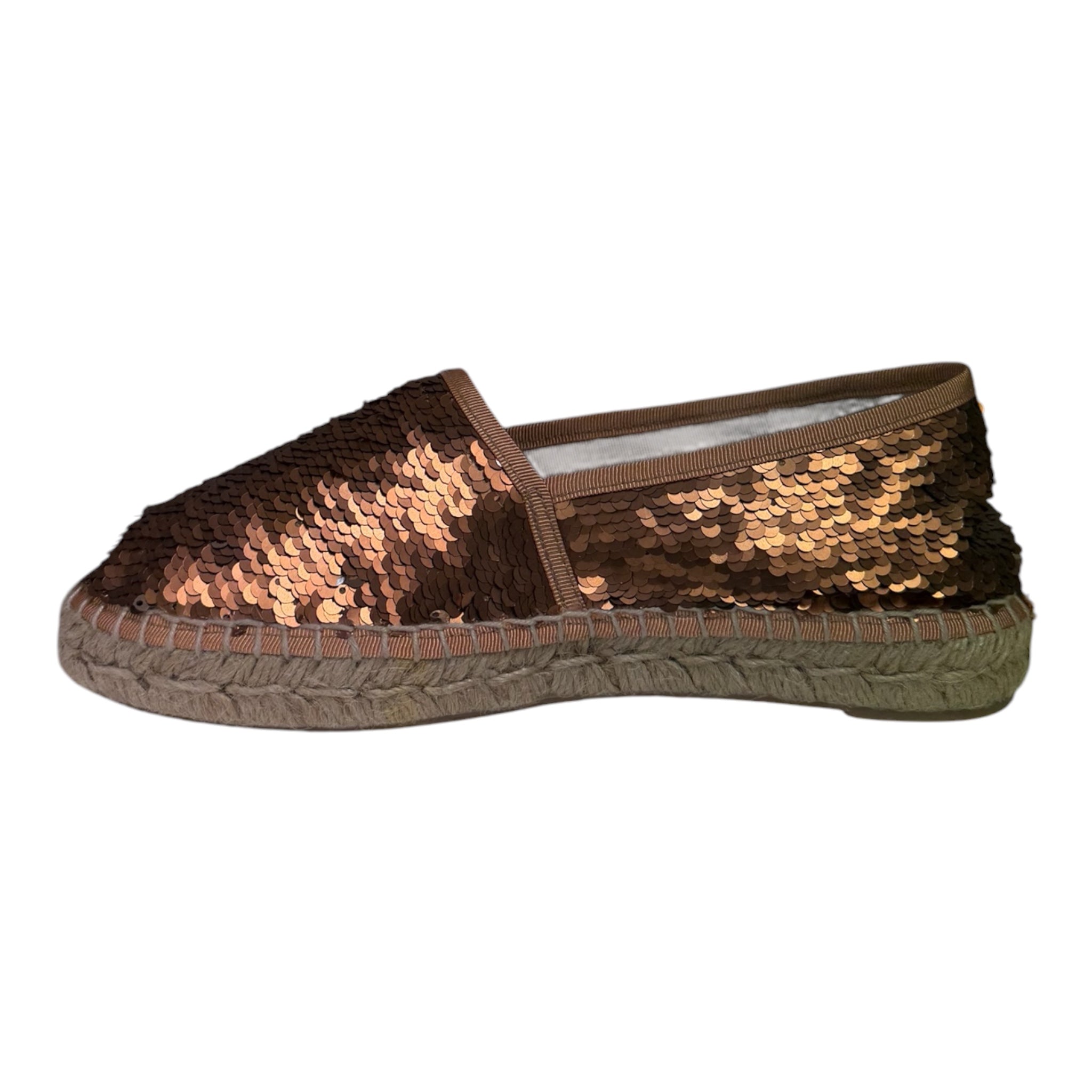 Sequin Espadrille Loafer - Rust