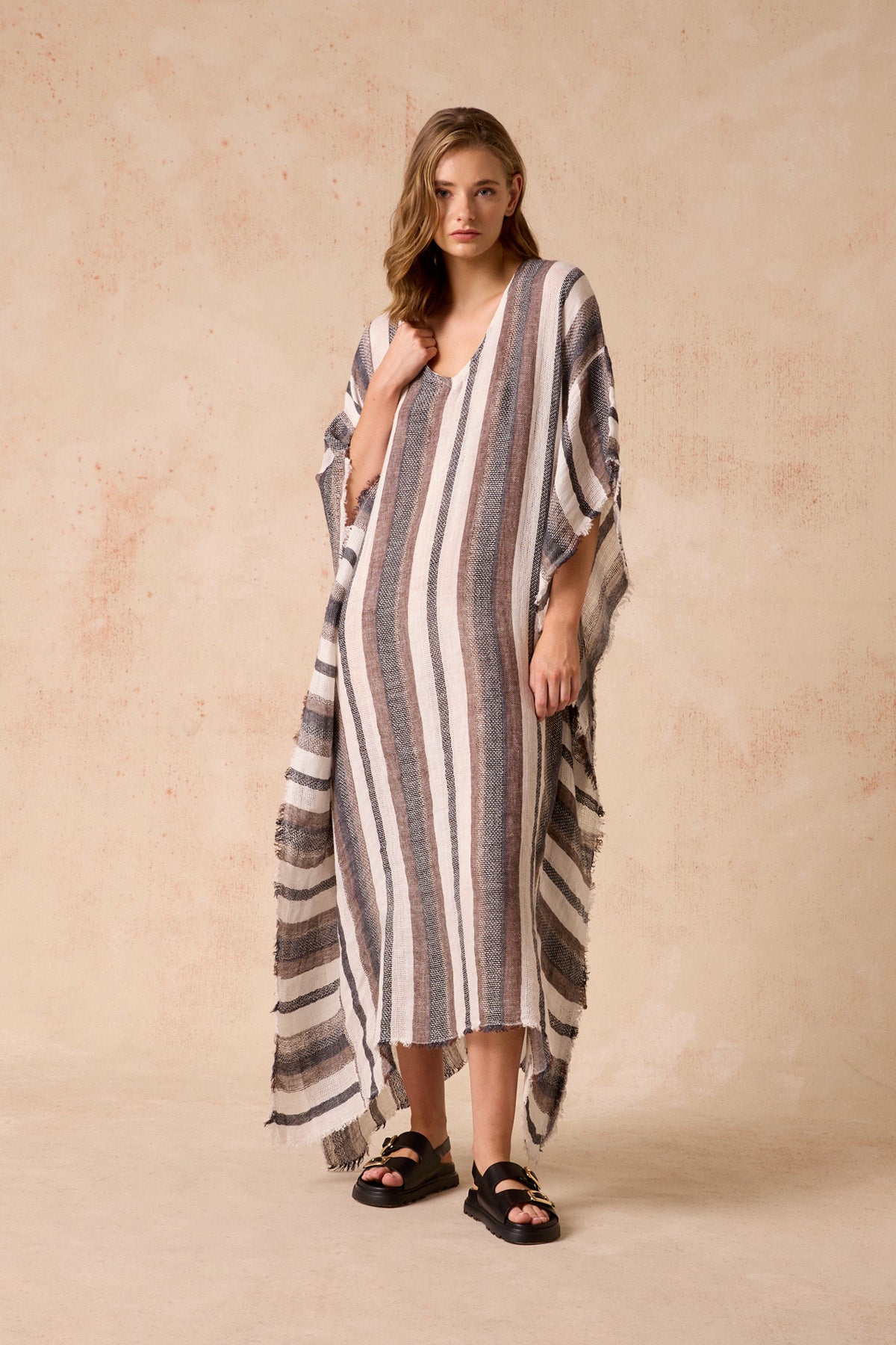 Polla Maxi Dress - Dark Chocolate Stripe