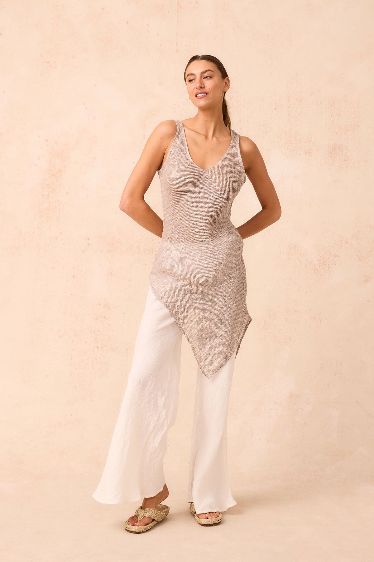 Punta Top - Rete Taupe