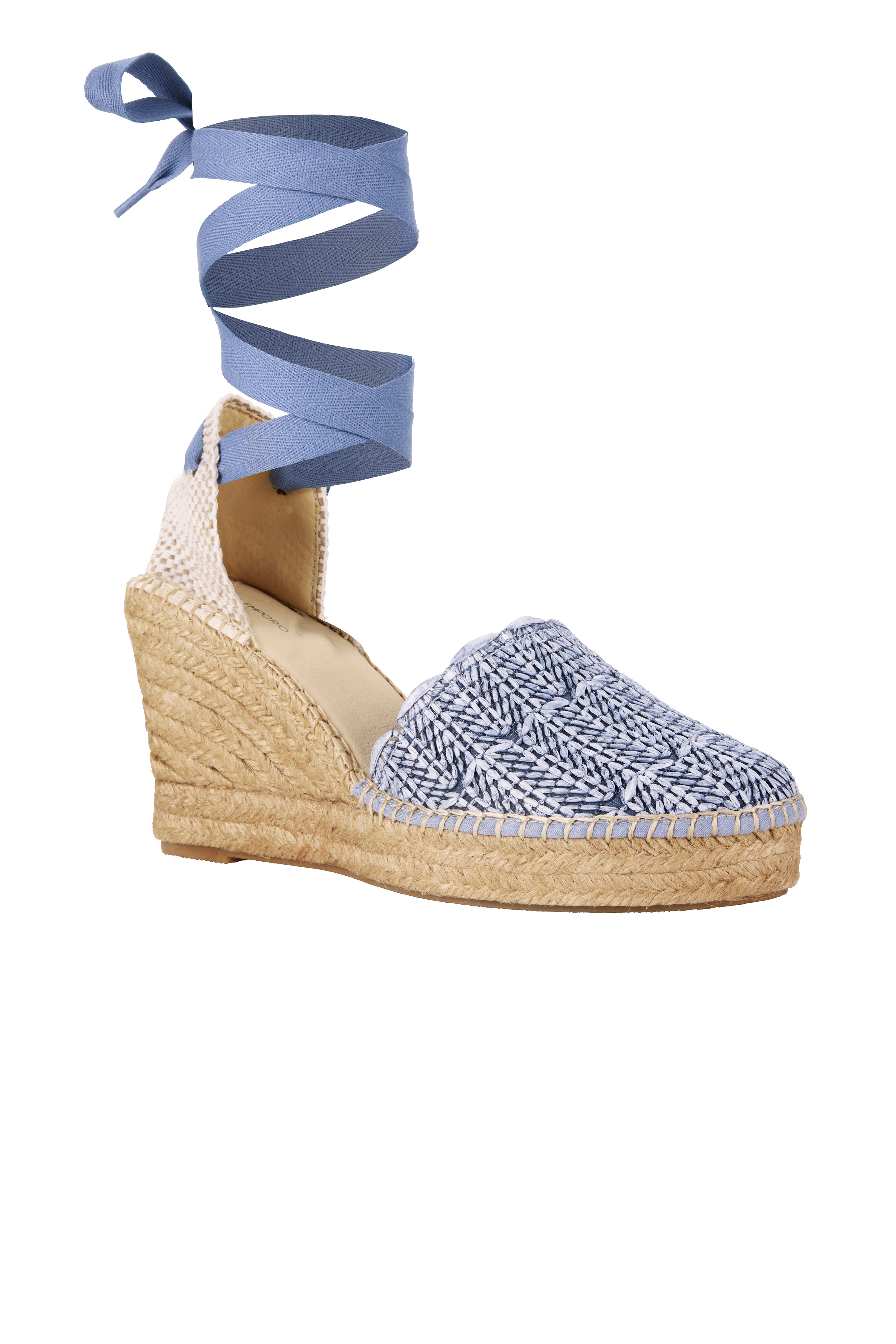 Purl Espadrille Wedge - Sky Blue