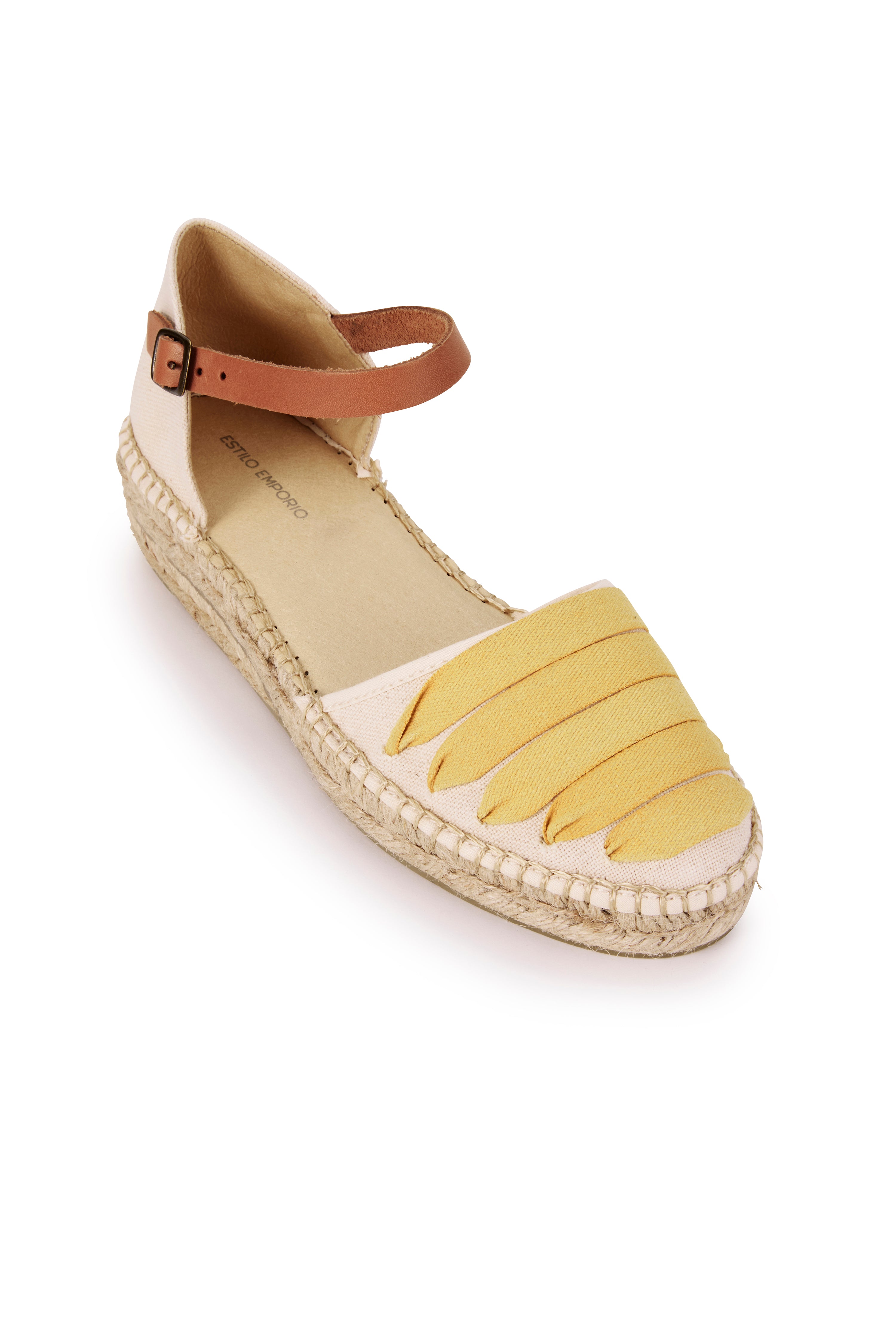 Ribbon Lace Flat - Ivory/Yellow