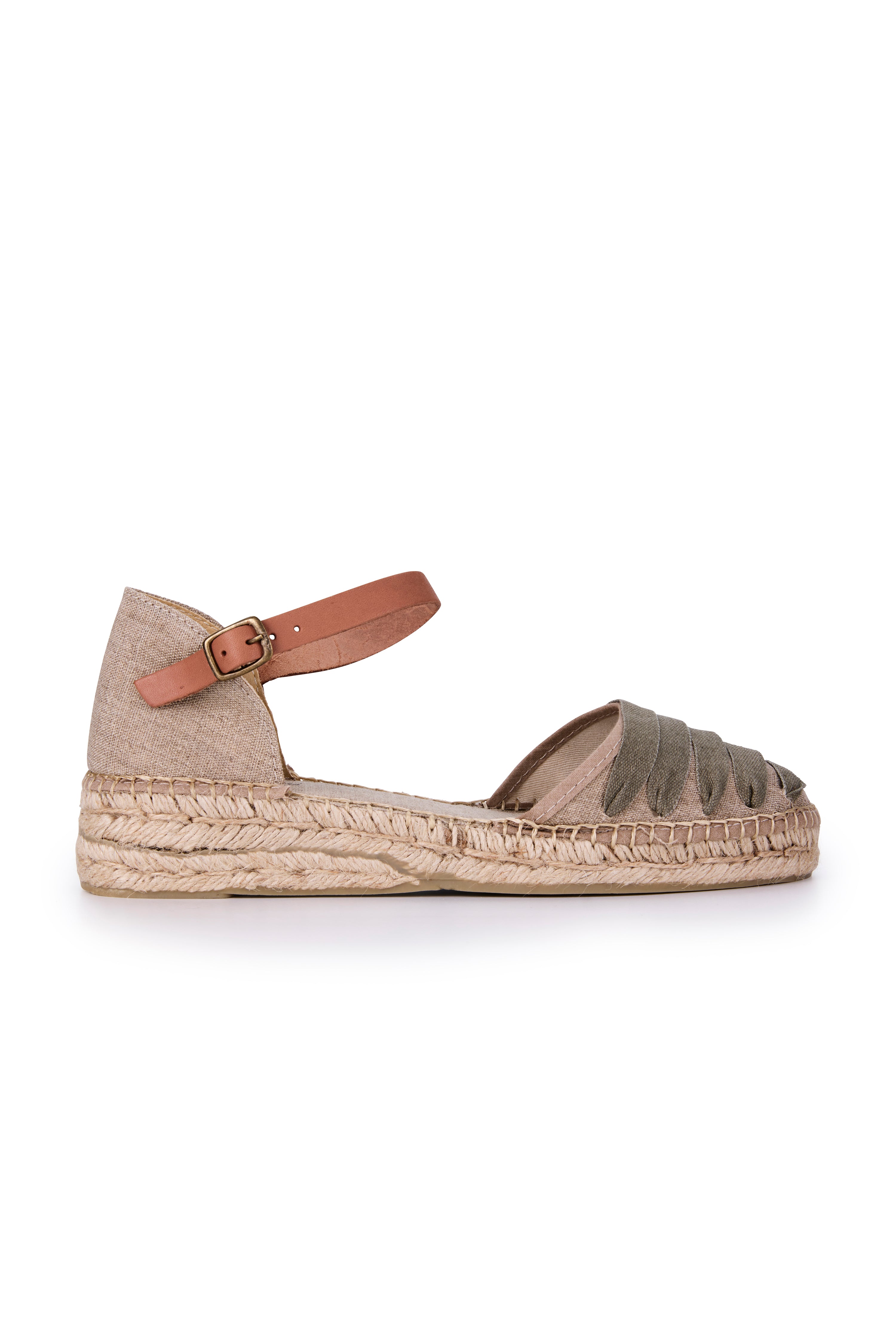 Ribbon Lace Flat - Natural/Khaki