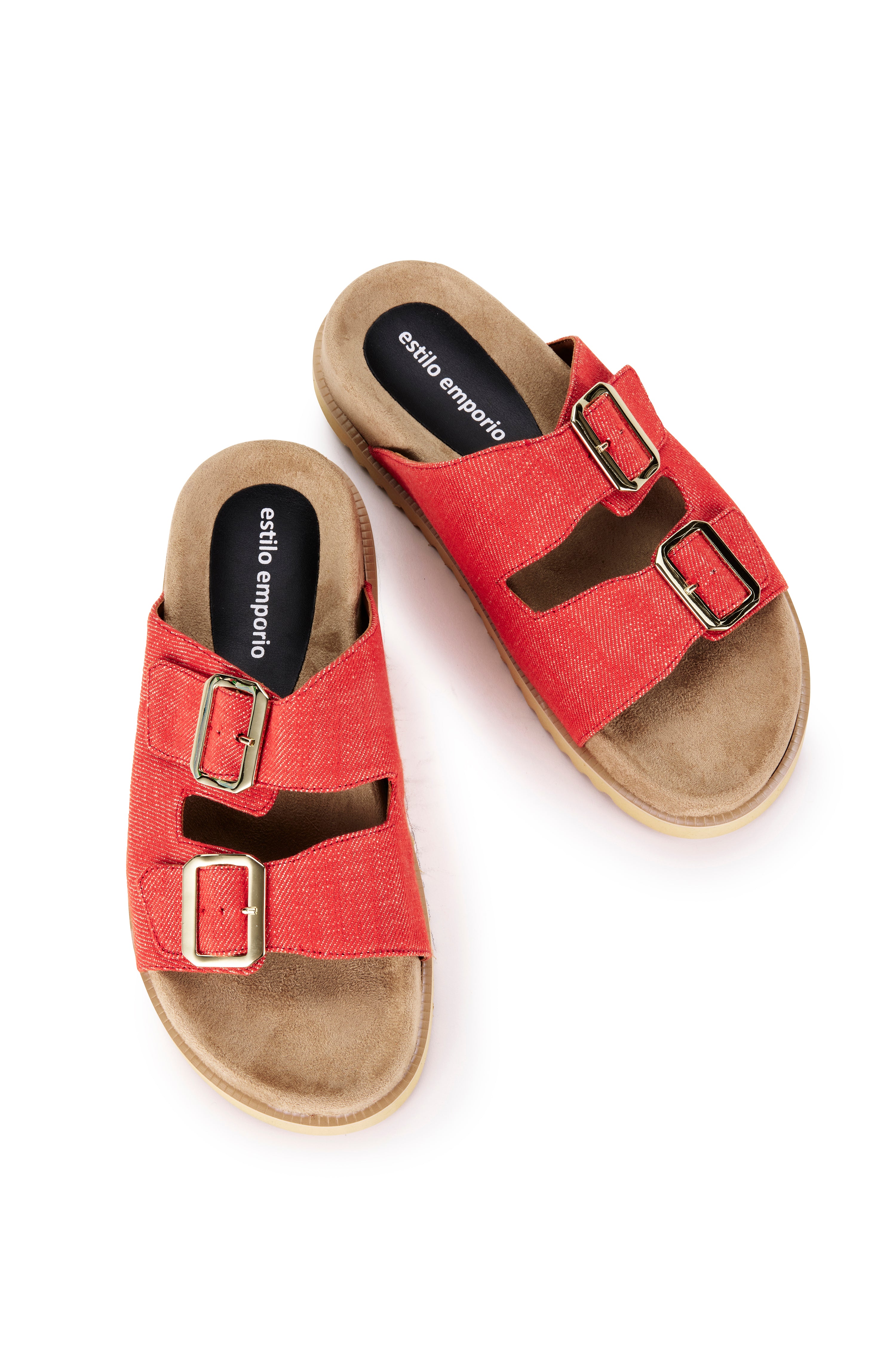 Rio Denim Slide - Red Denim - LAST PAIR - Size 38