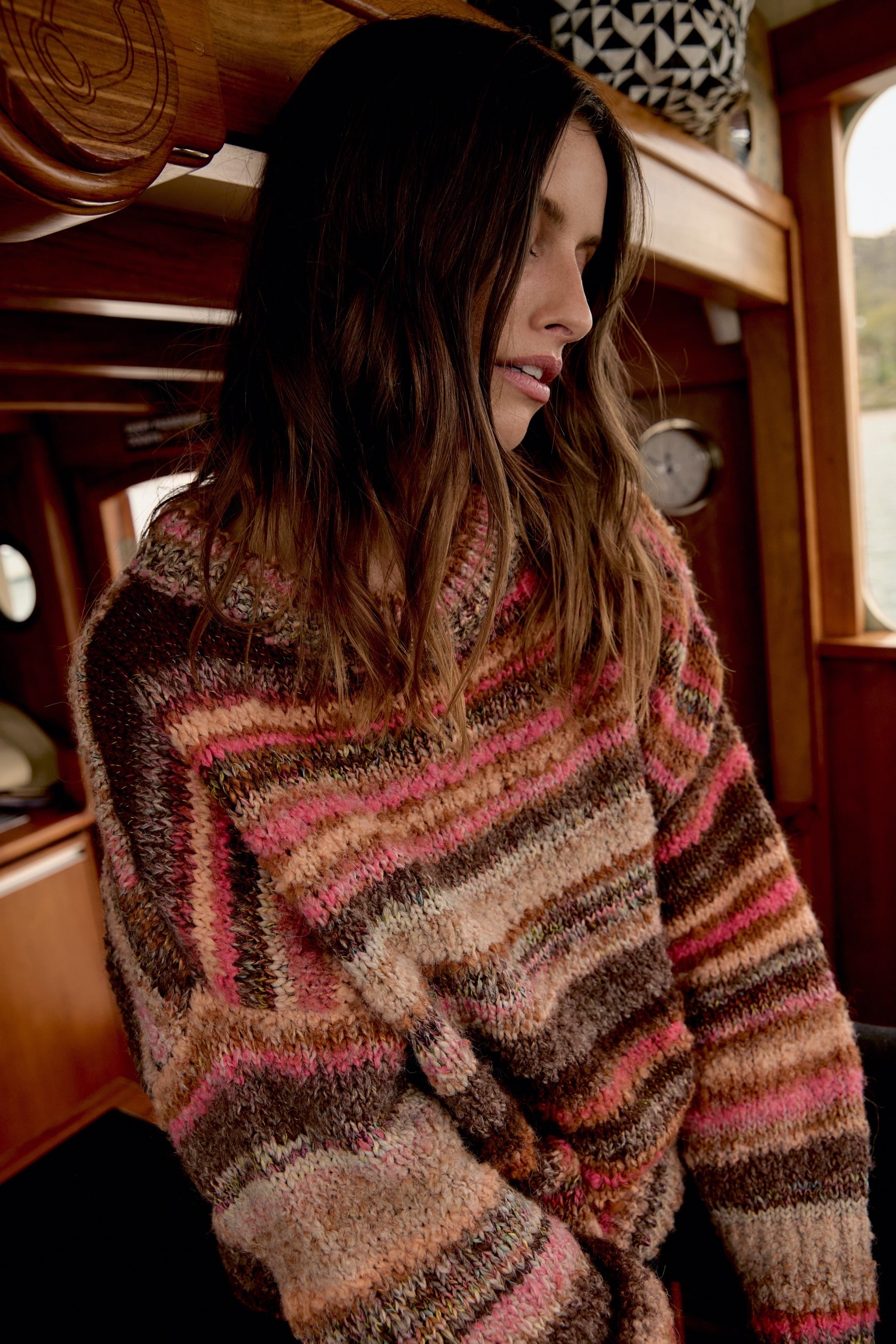 Zephyr Sweater - Chocolate Multi Stripe