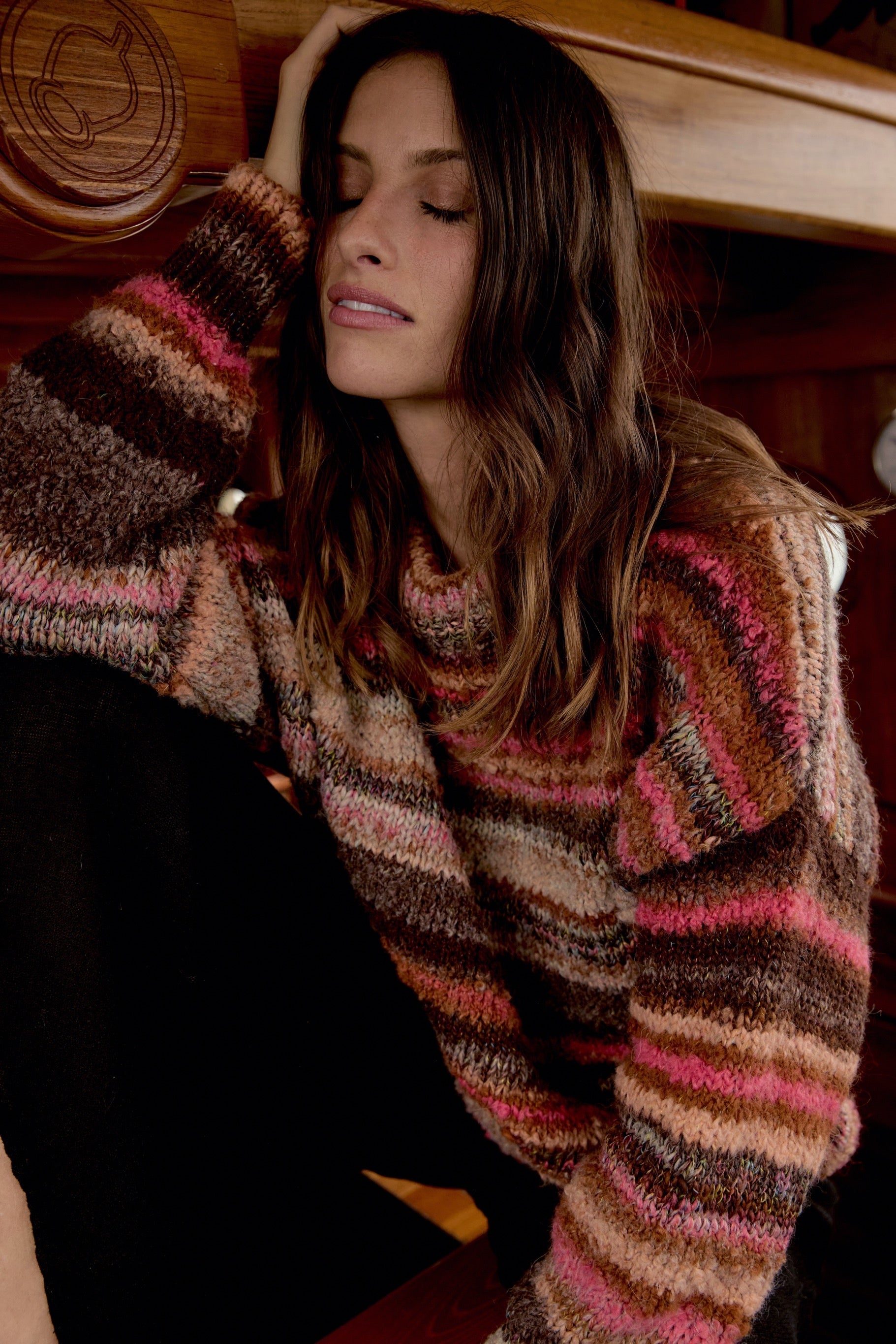 Zephyr Sweater - Chocolate Multi Stripe