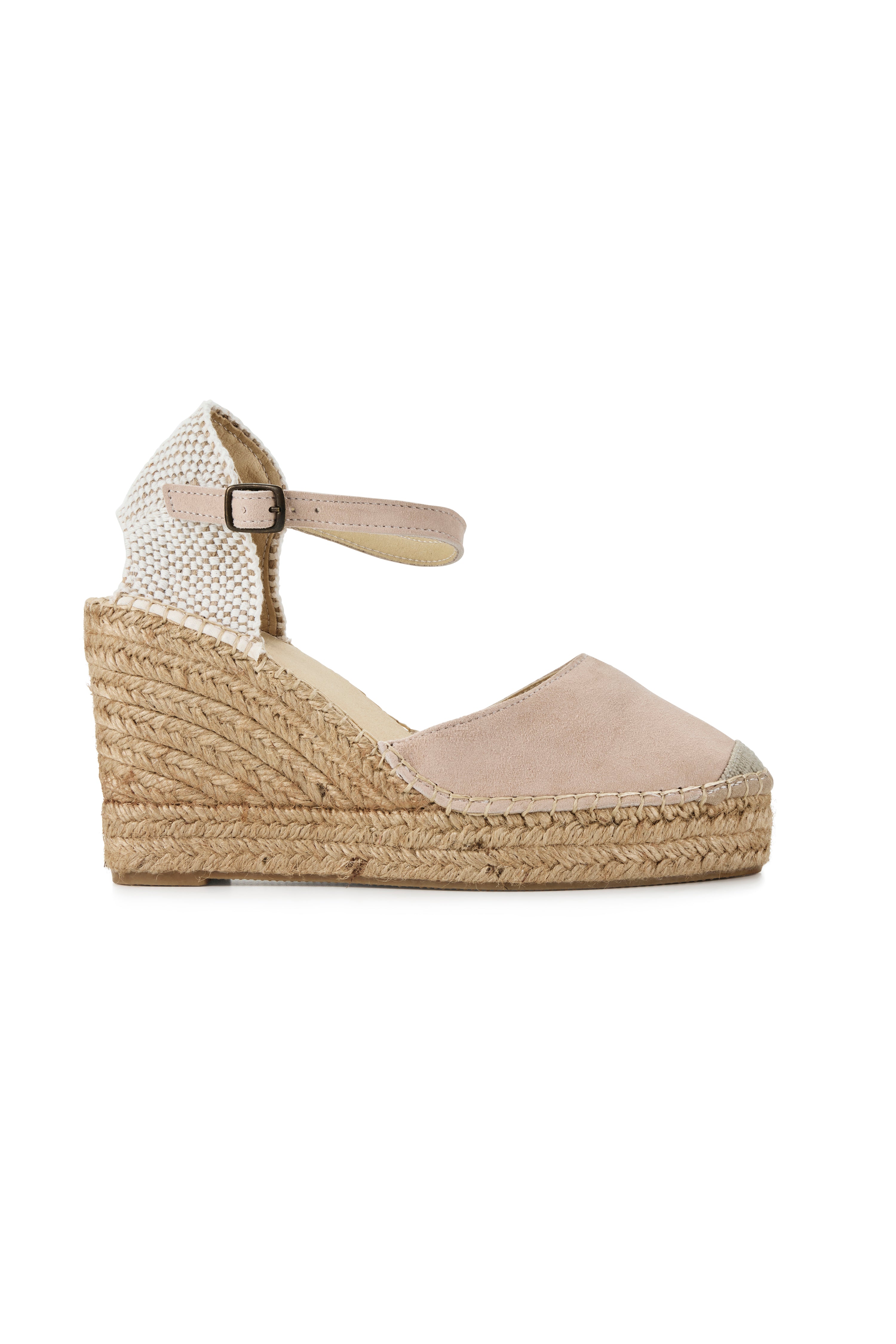 Las Brisas Classic Espadrille Wedge - Taupe Suede