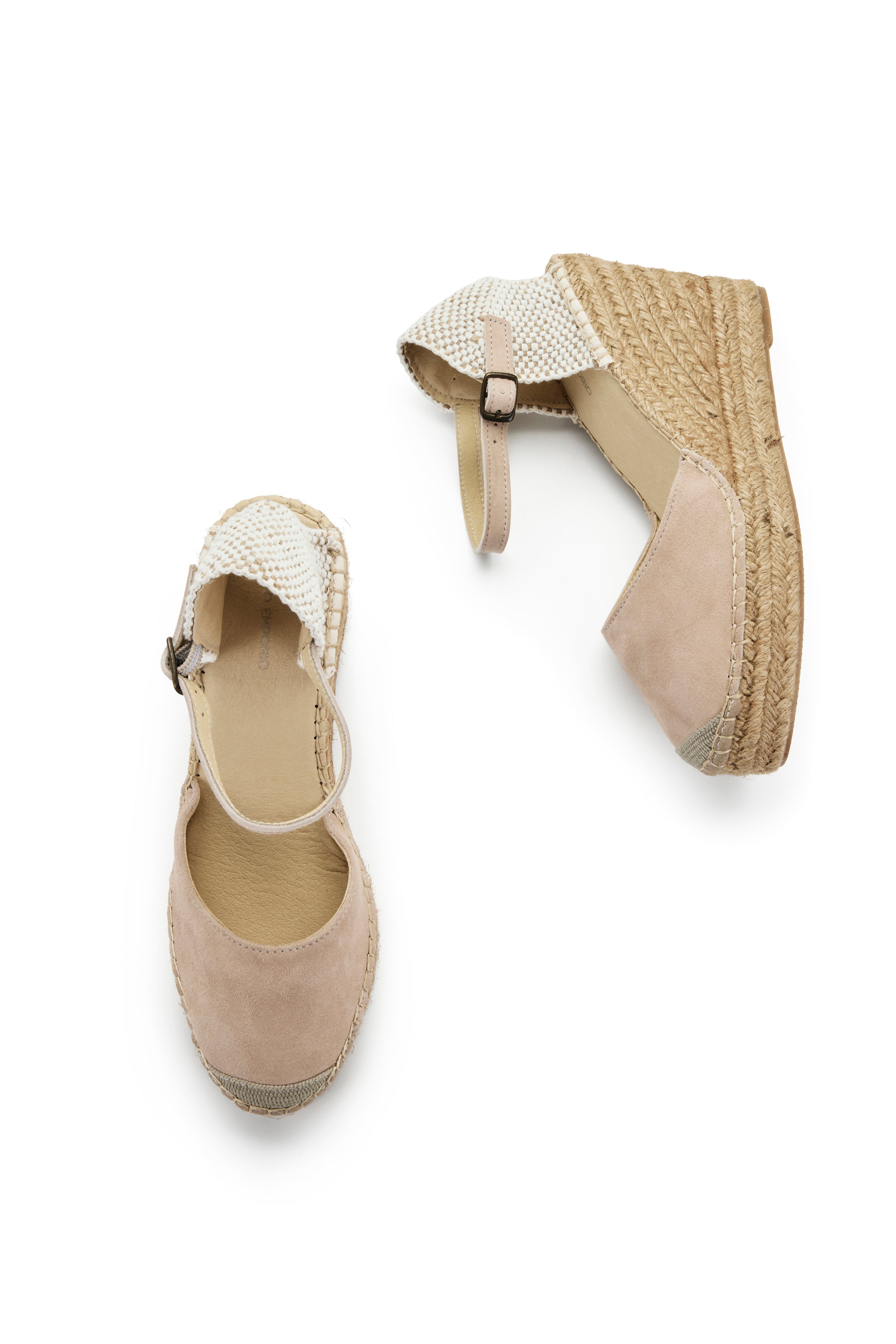 Las Brisas Classic Espadrille Wedge - Taupe Suede