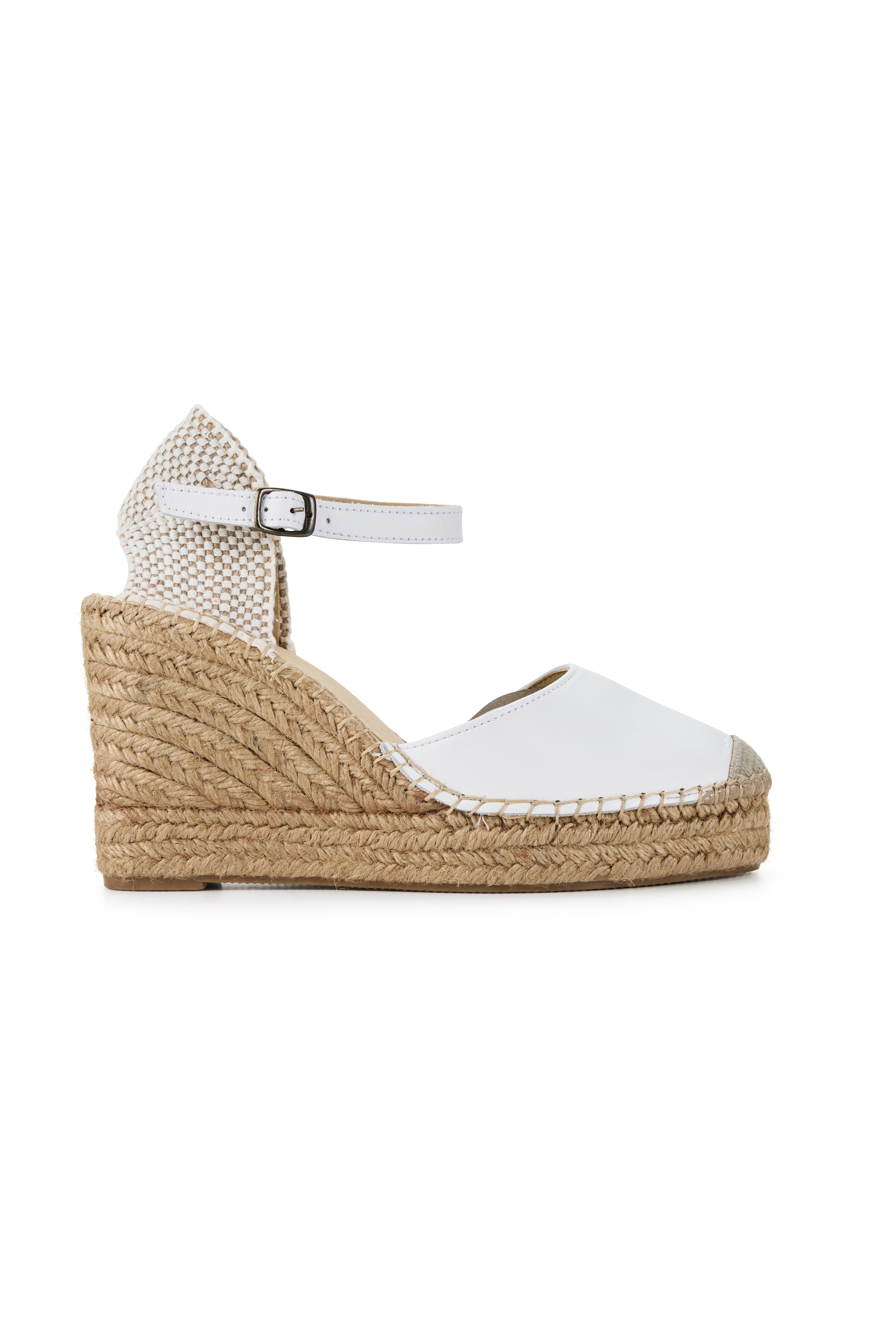 Las Brisas Classic Espadrille Wedge - White