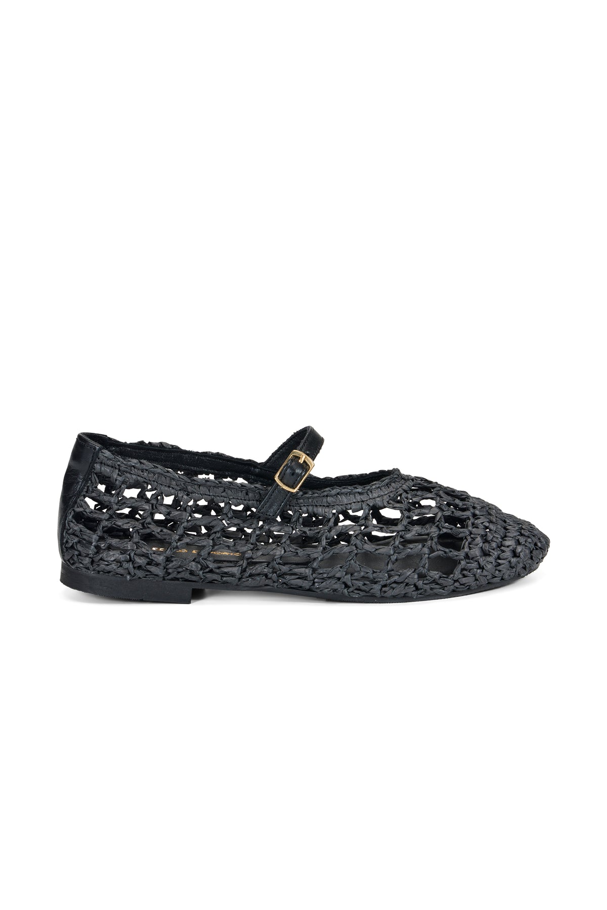 Octavia Raffia Ballet Slipper - Black