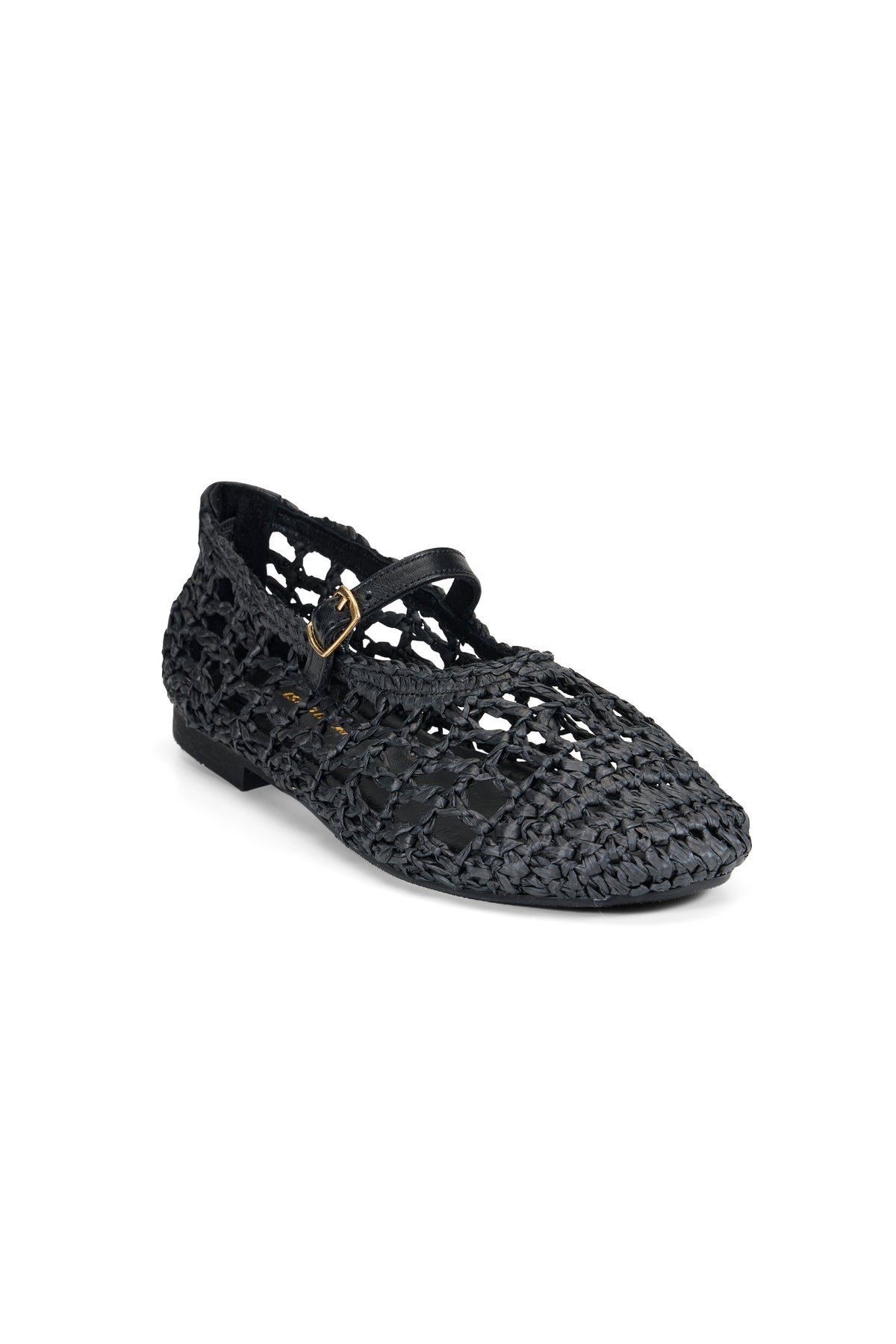 Octavia Raffia Ballet Slipper - Black