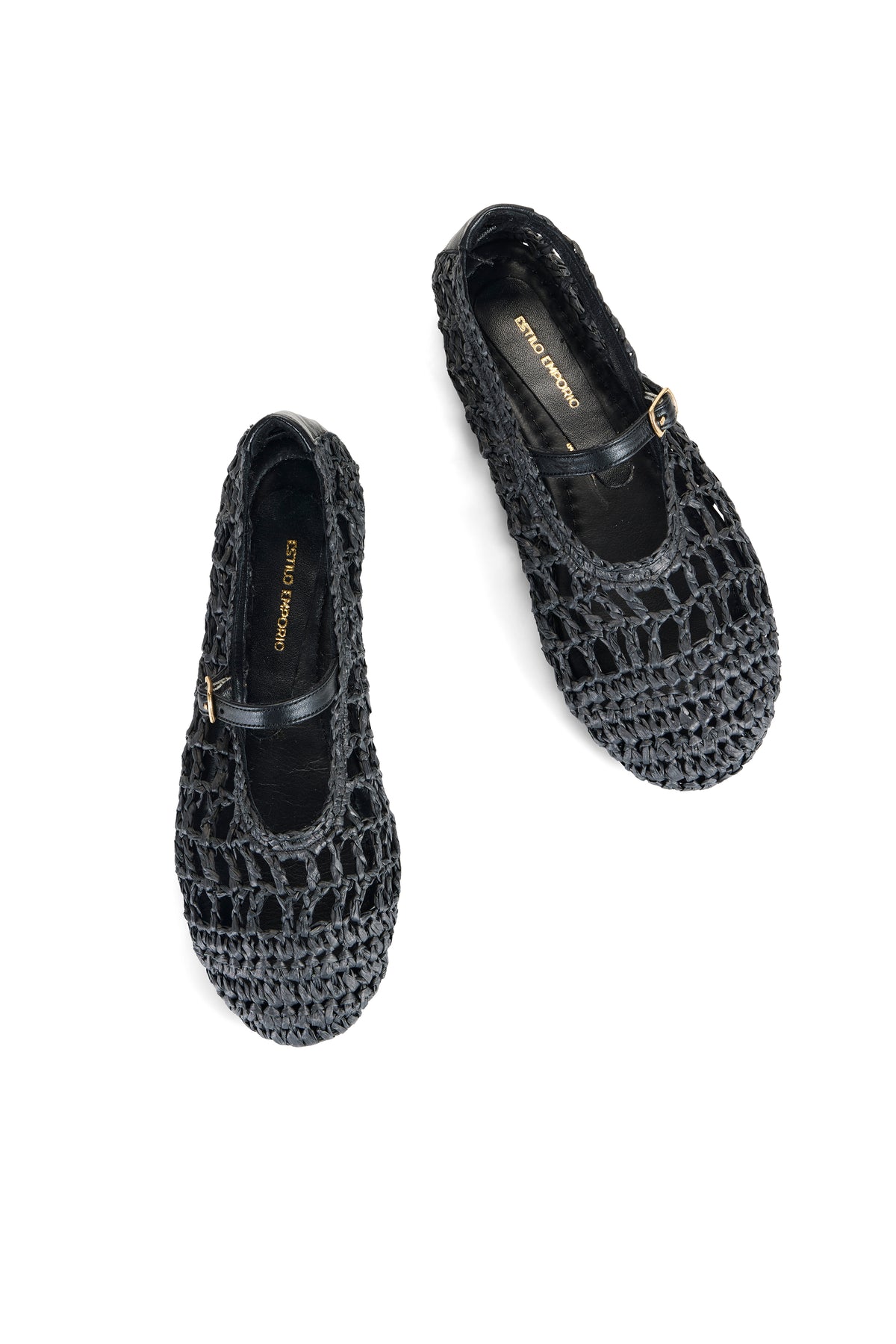 Octavia Raffia Ballet Slipper - Black