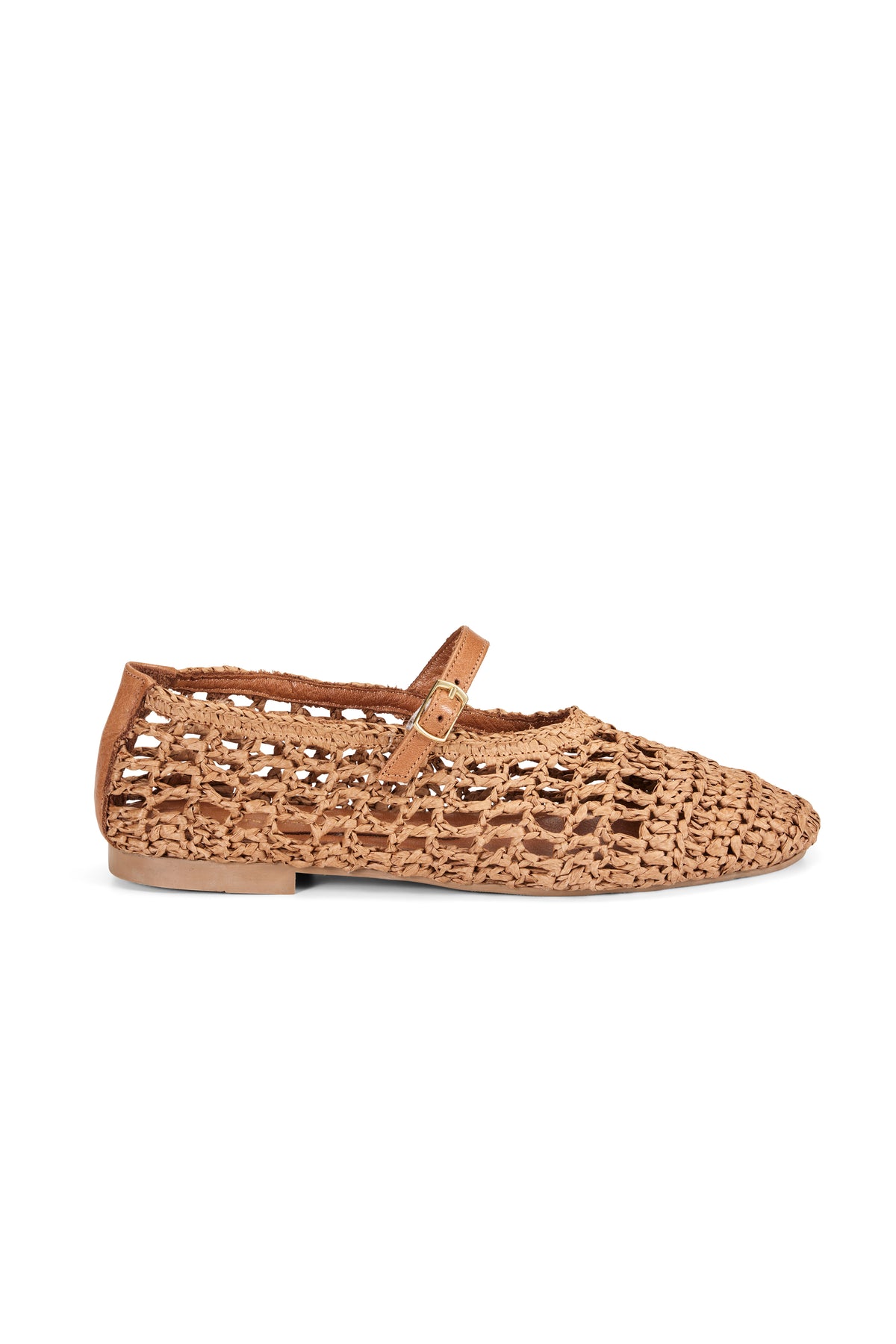 Octavia Raffia Ballet Slipper - Hazelnut