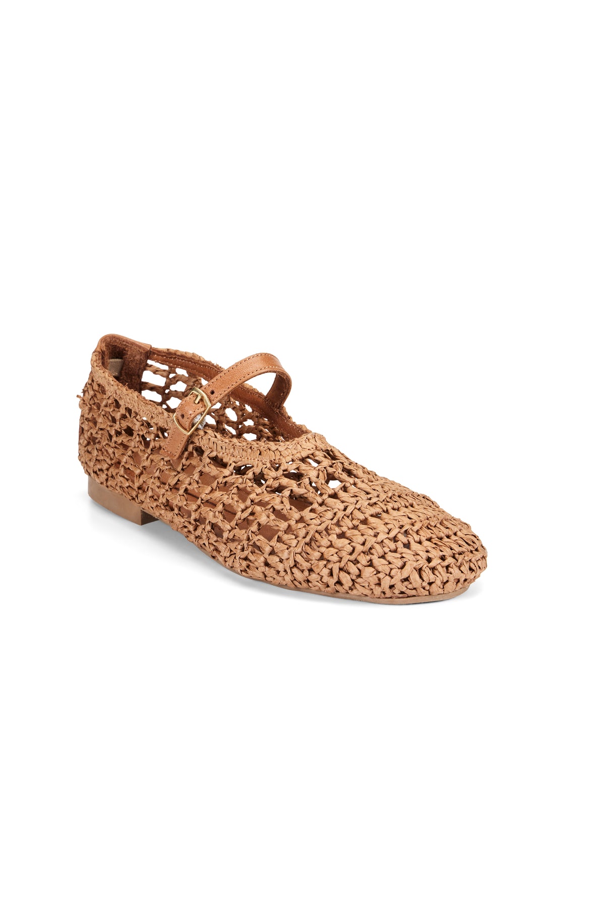 Octavia Raffia Ballet Slipper - Hazelnut