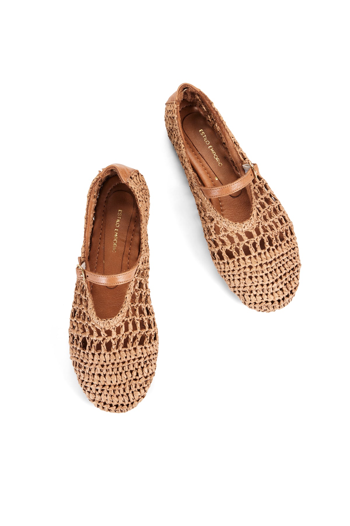 Octavia Raffia Ballet Slipper - Hazelnut