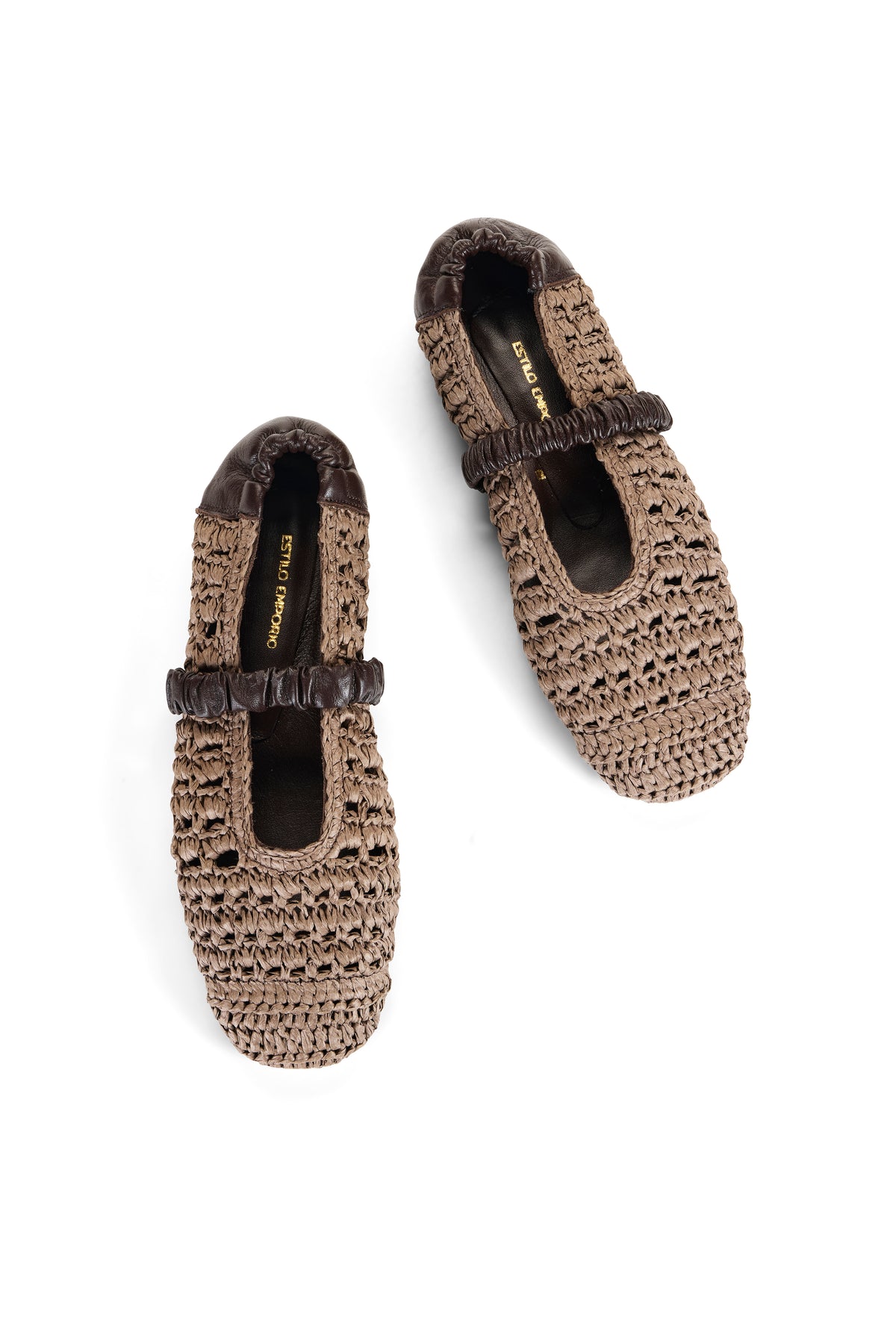 Leila Raffia Ballet Slipper - Chocolate