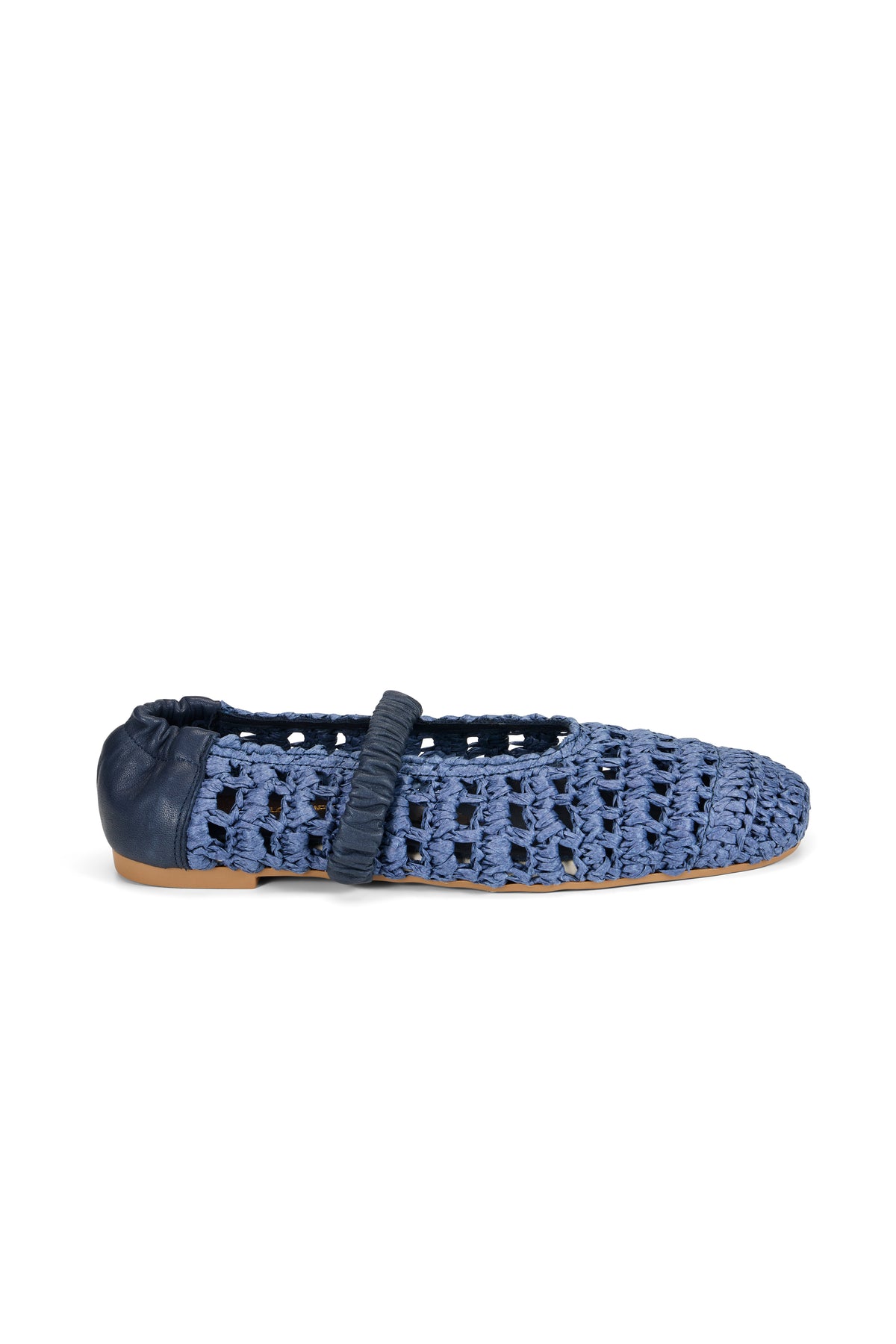 Leila Raffia Ballet Slipper - Navy