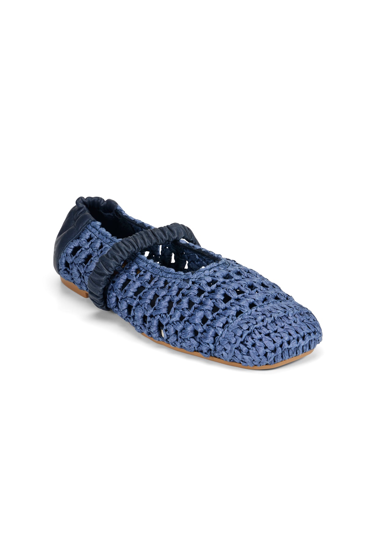 Leila Raffia Ballet Slipper - Navy