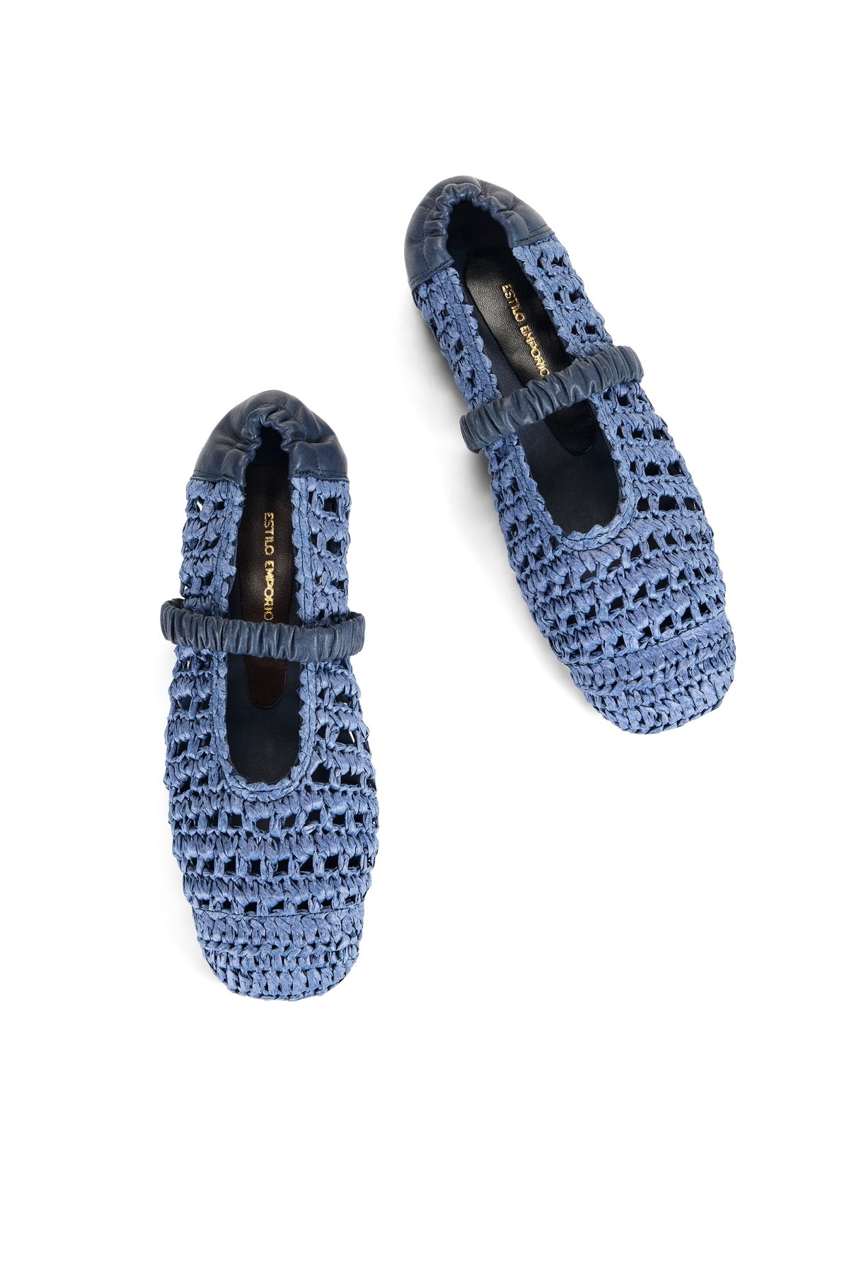 Leila Raffia Ballet Slipper - Navy