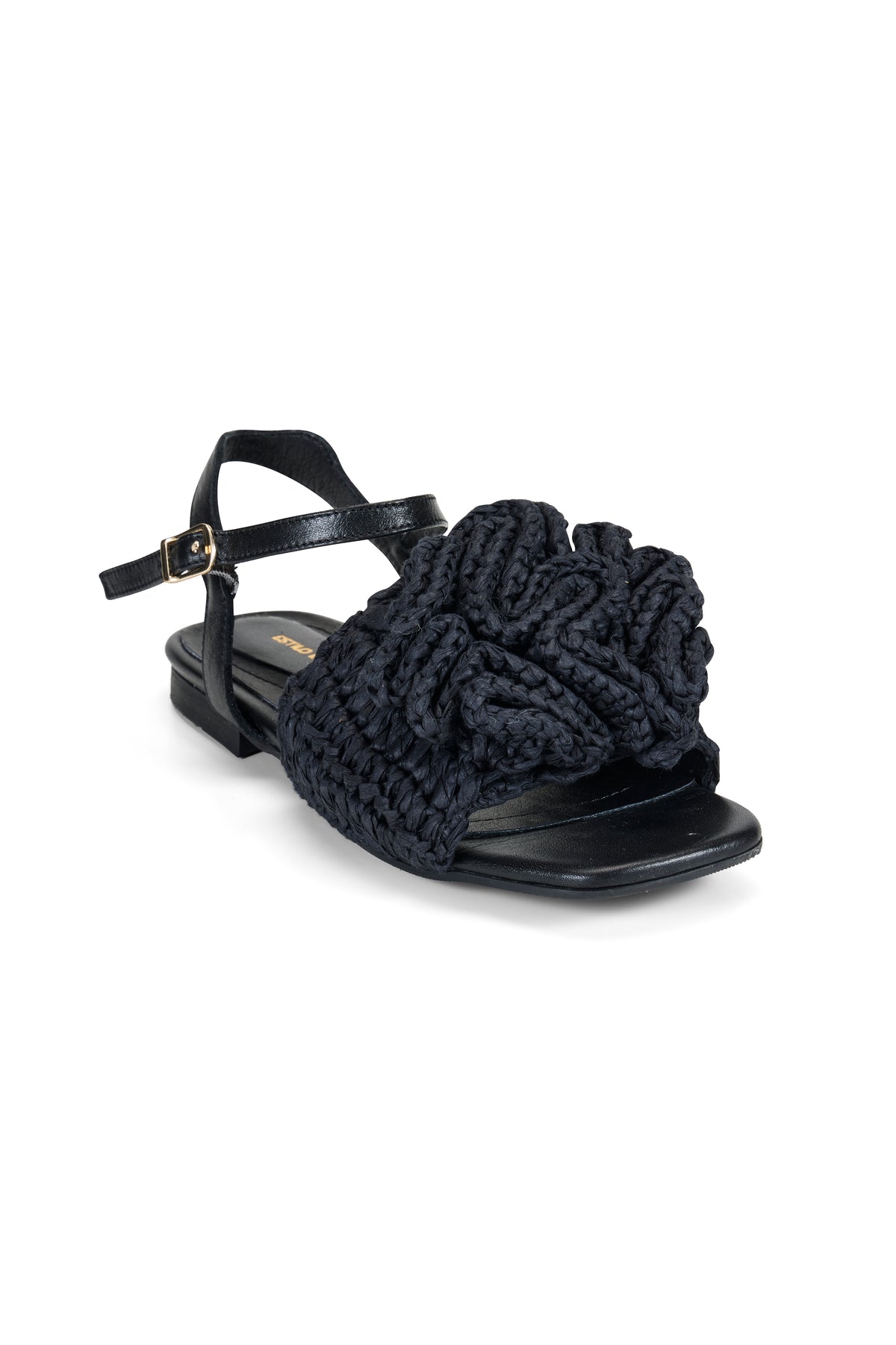 Anthea Raffia Sandal - Black