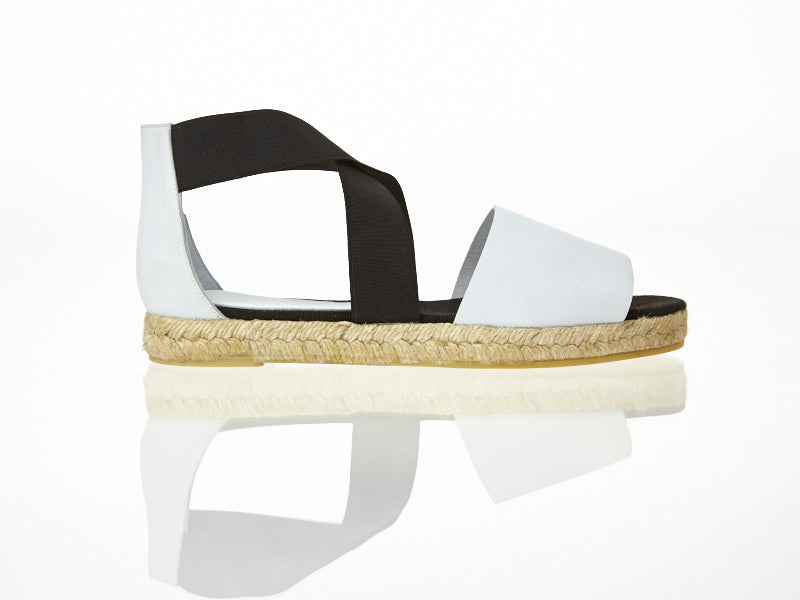 Elastic Espadrille - White and Black