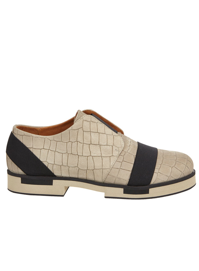 Bowling Sneaker - Taupe Croc Black