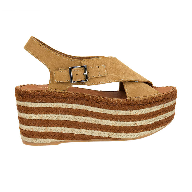 Stria Espadrille Wedge - Camel - Sample Size 37