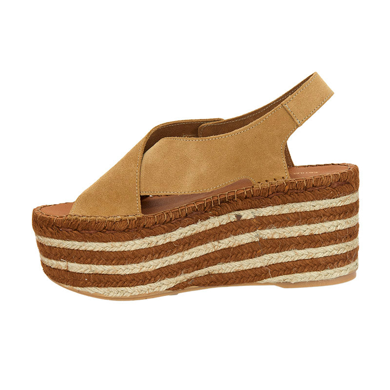 Stria Espadrille Wedge - Camel - Sample Size 37