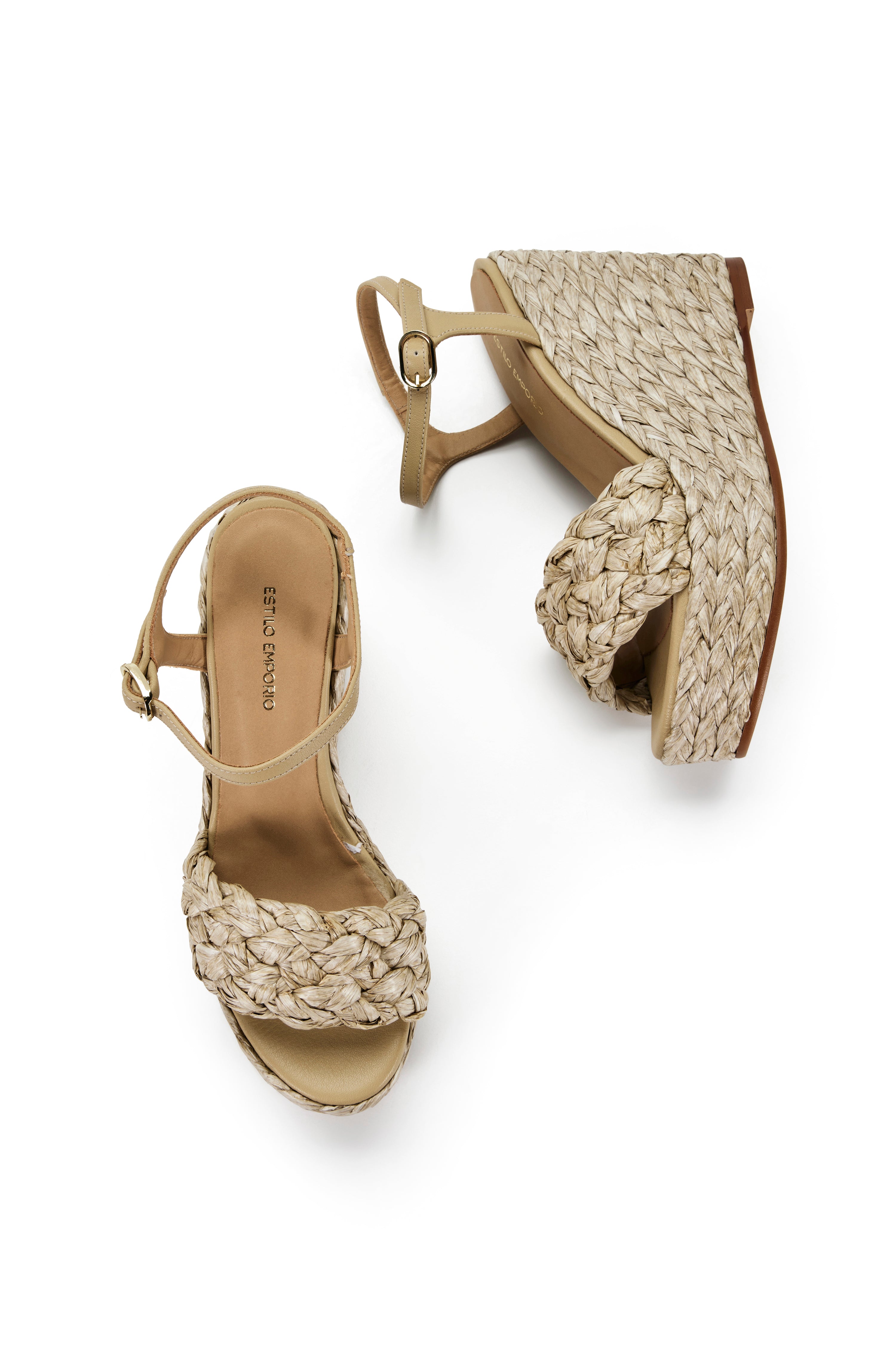Carrie Raffia Braided Wedge - Natural